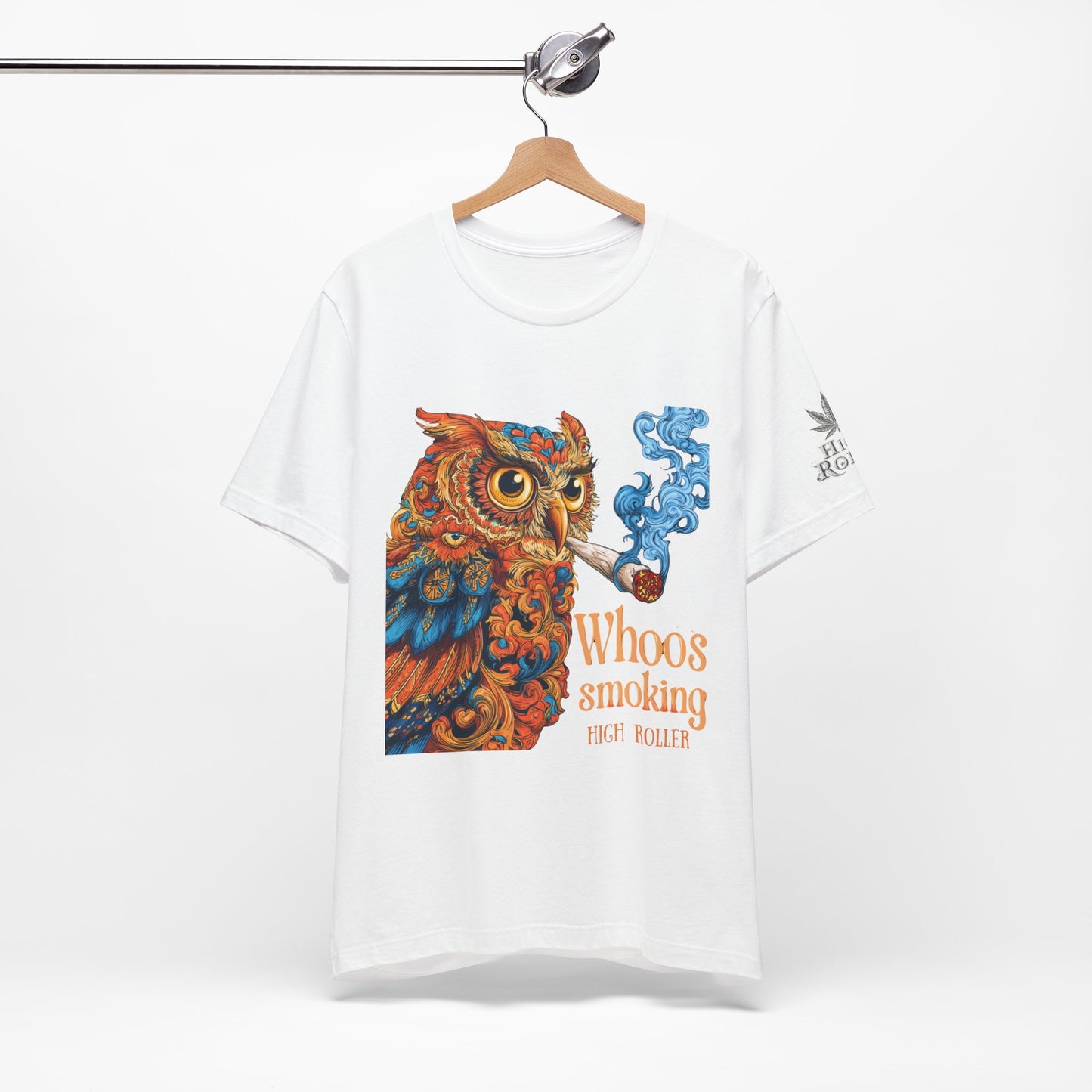 Whoos Smoking Owl Tee - Wise Cannabis Art Design | High Roller