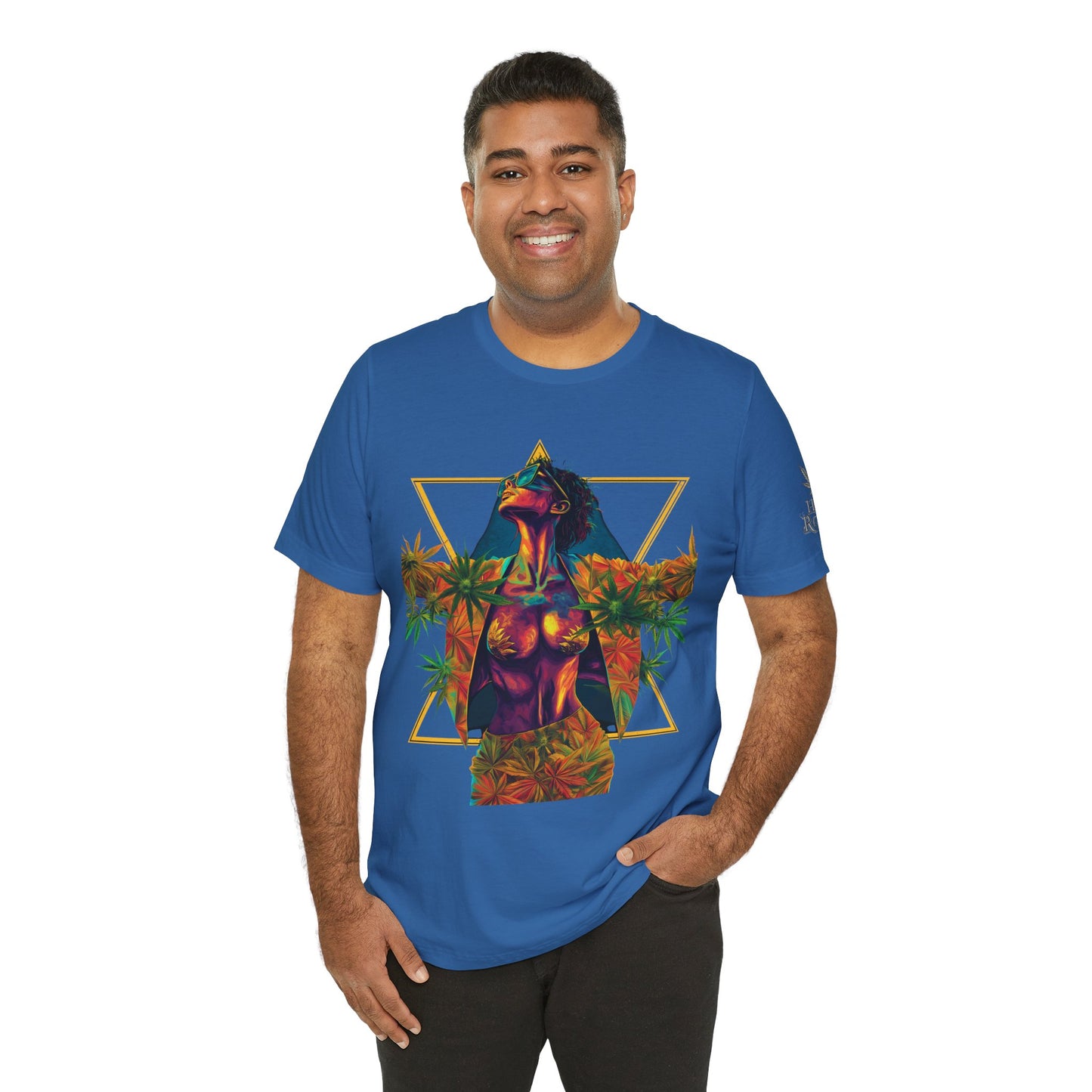Sacred Geometry Cannabis Goddess Tee - Psychedelic Beauty Art Design | High Roller