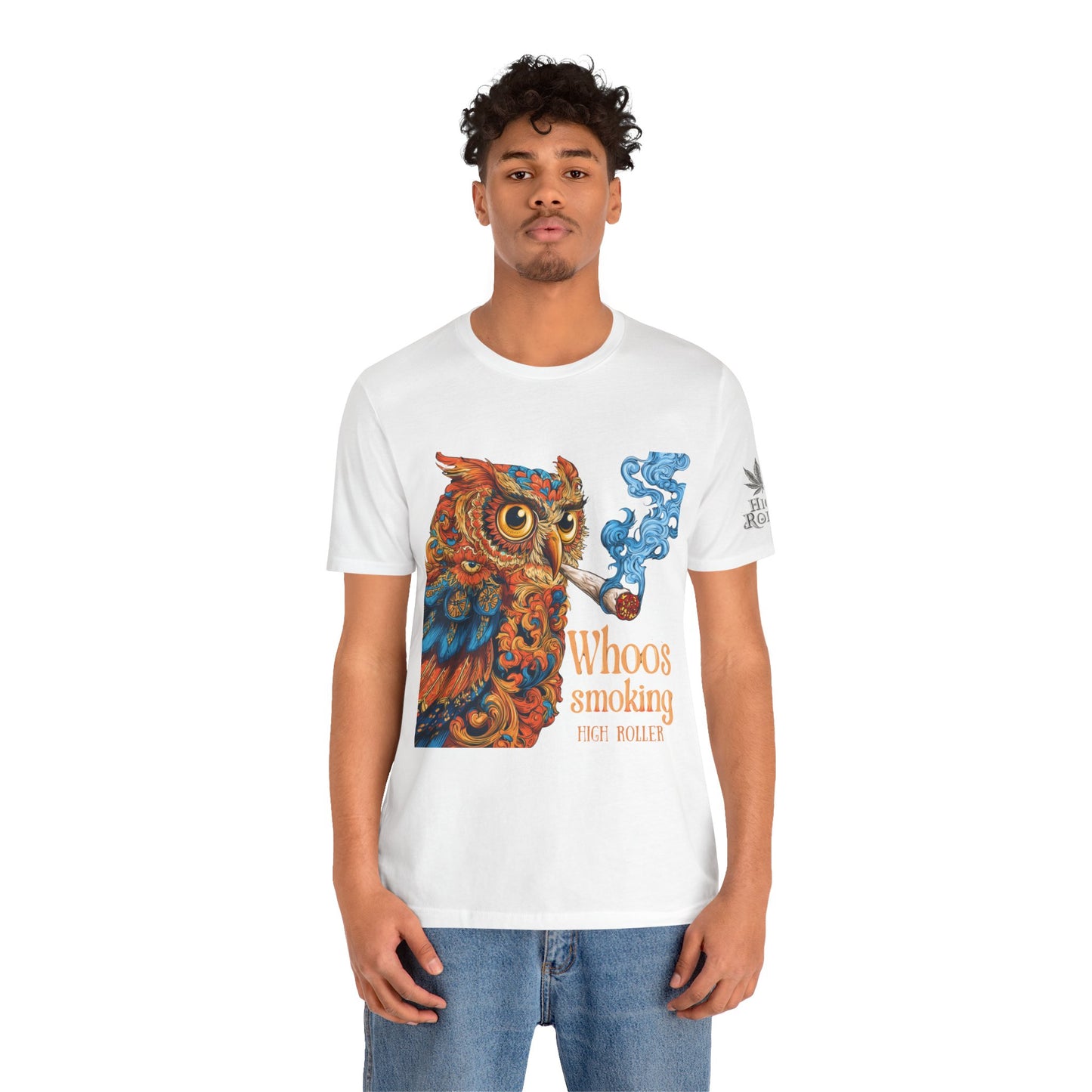 Whoos Smoking Owl Tee - Wise Cannabis Art Design | High Roller