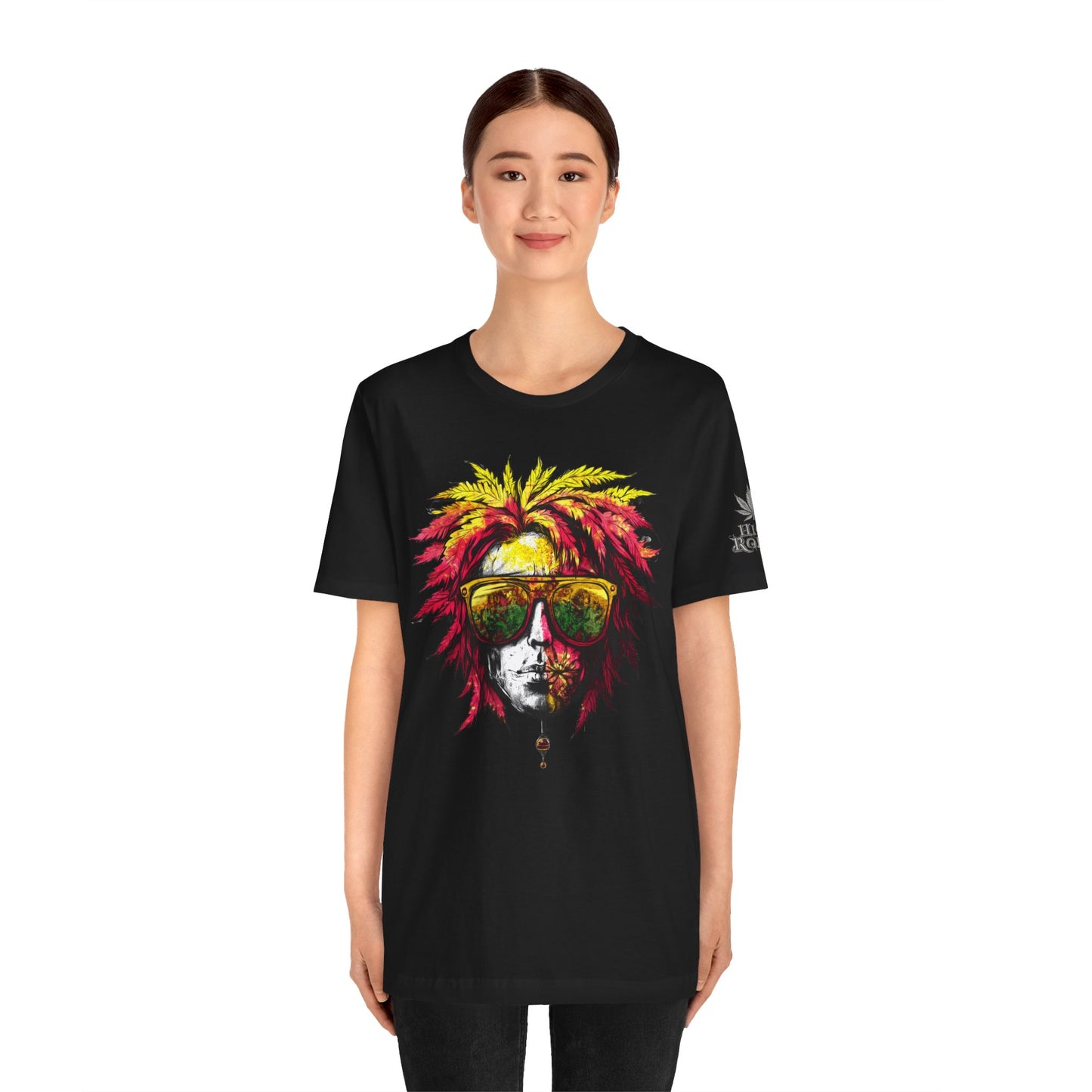 Rasta Cannabis Portrait Tee - Reggae Culture Art Design | High Roller