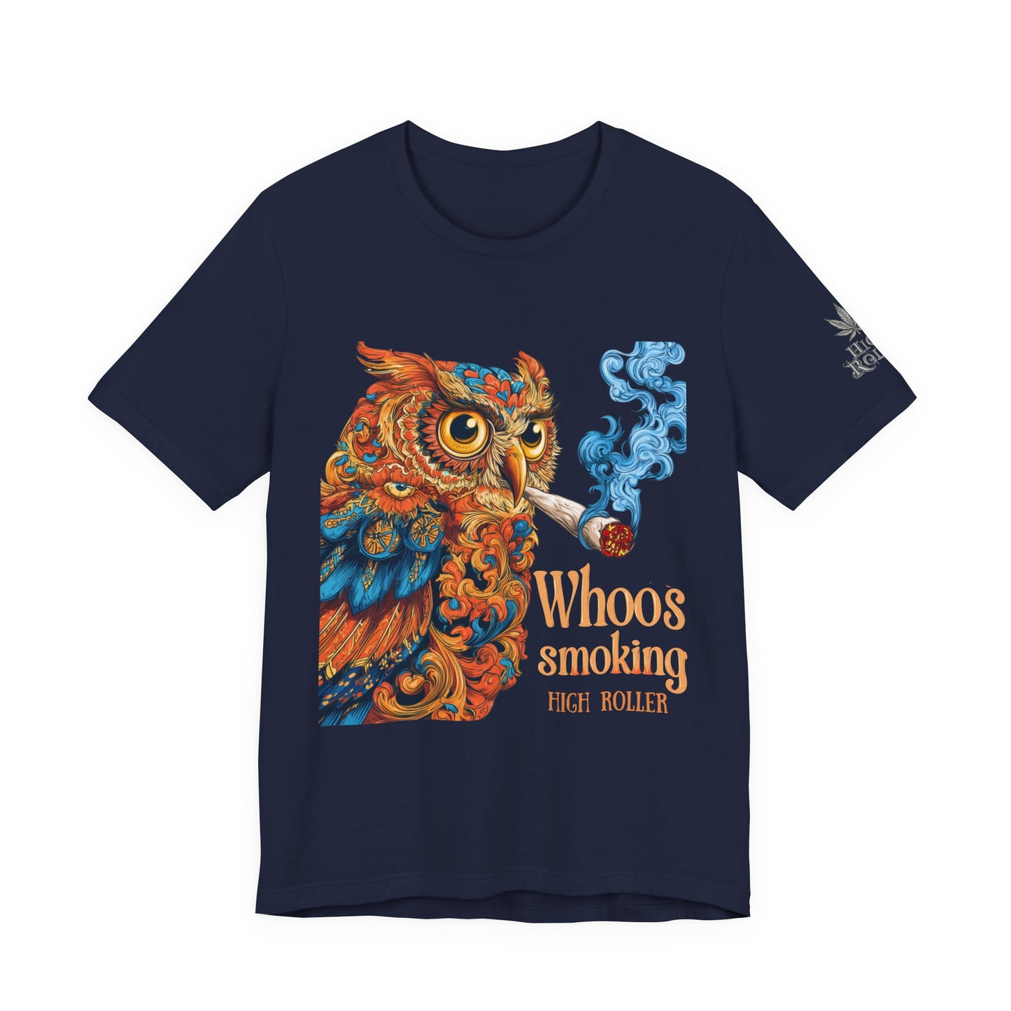 Whoos Smoking Owl Tee - Wise Cannabis Art Design | High Roller