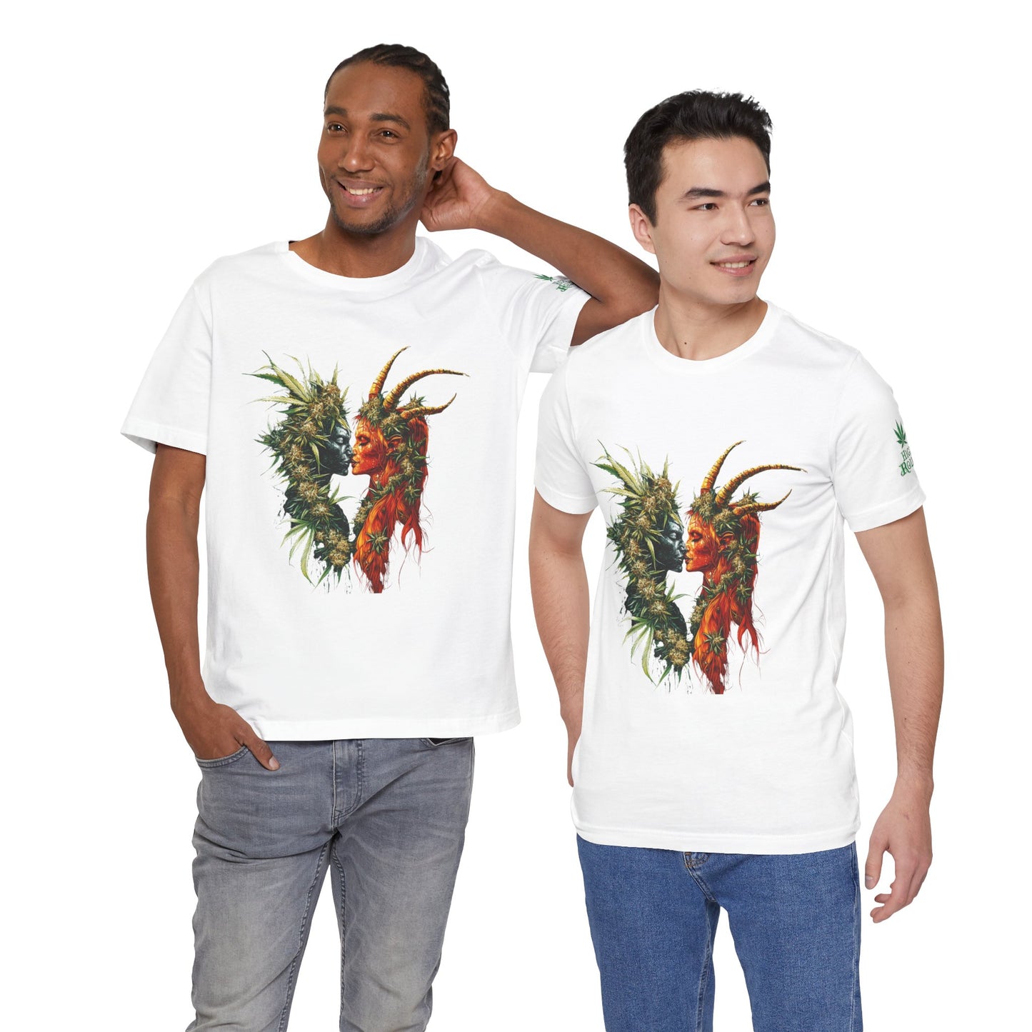 Cannabis Art Dual Face T-Shirt - Premium Unisex Cotton Tee