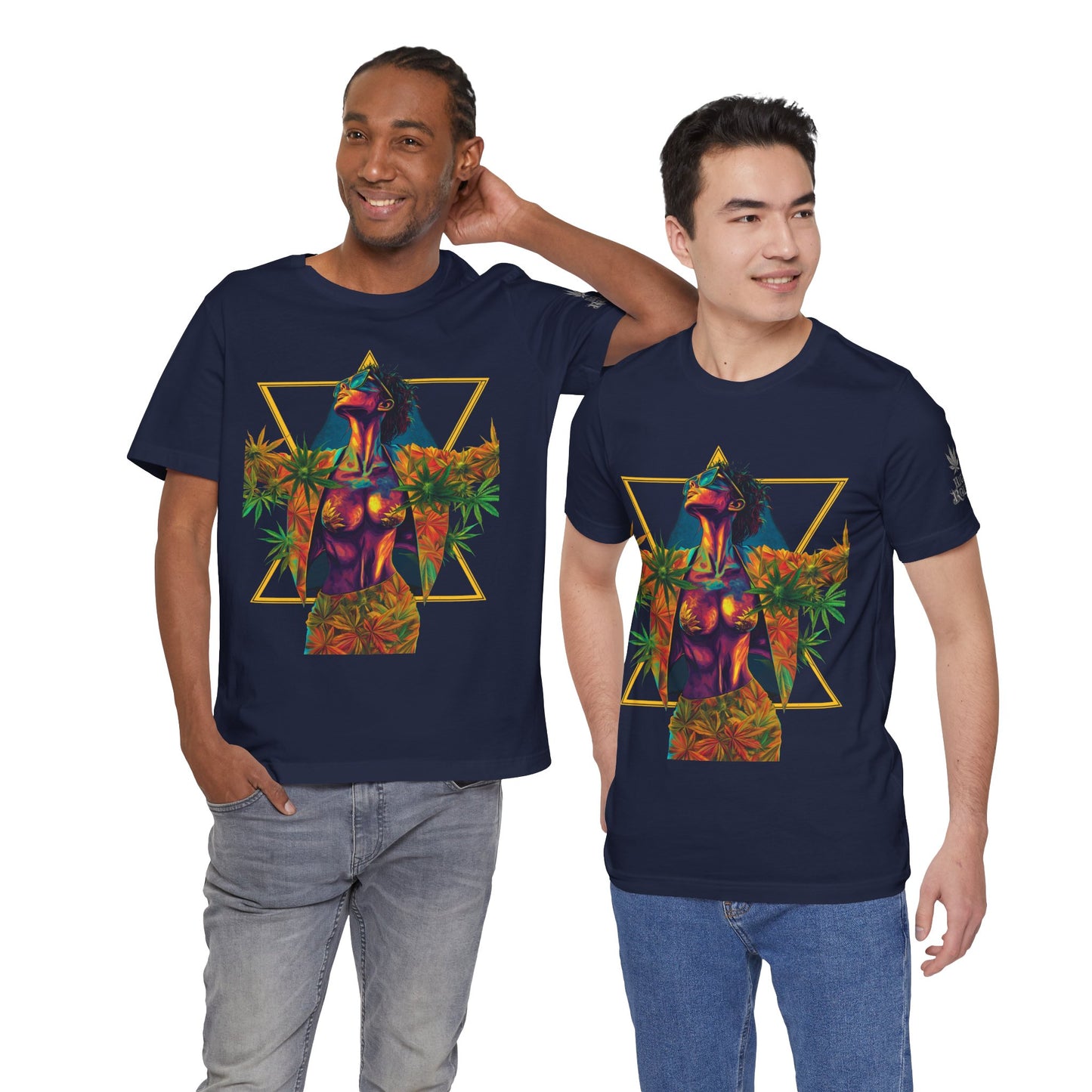 Sacred Geometry Cannabis Goddess Tee - Psychedelic Beauty Art Design | High Roller