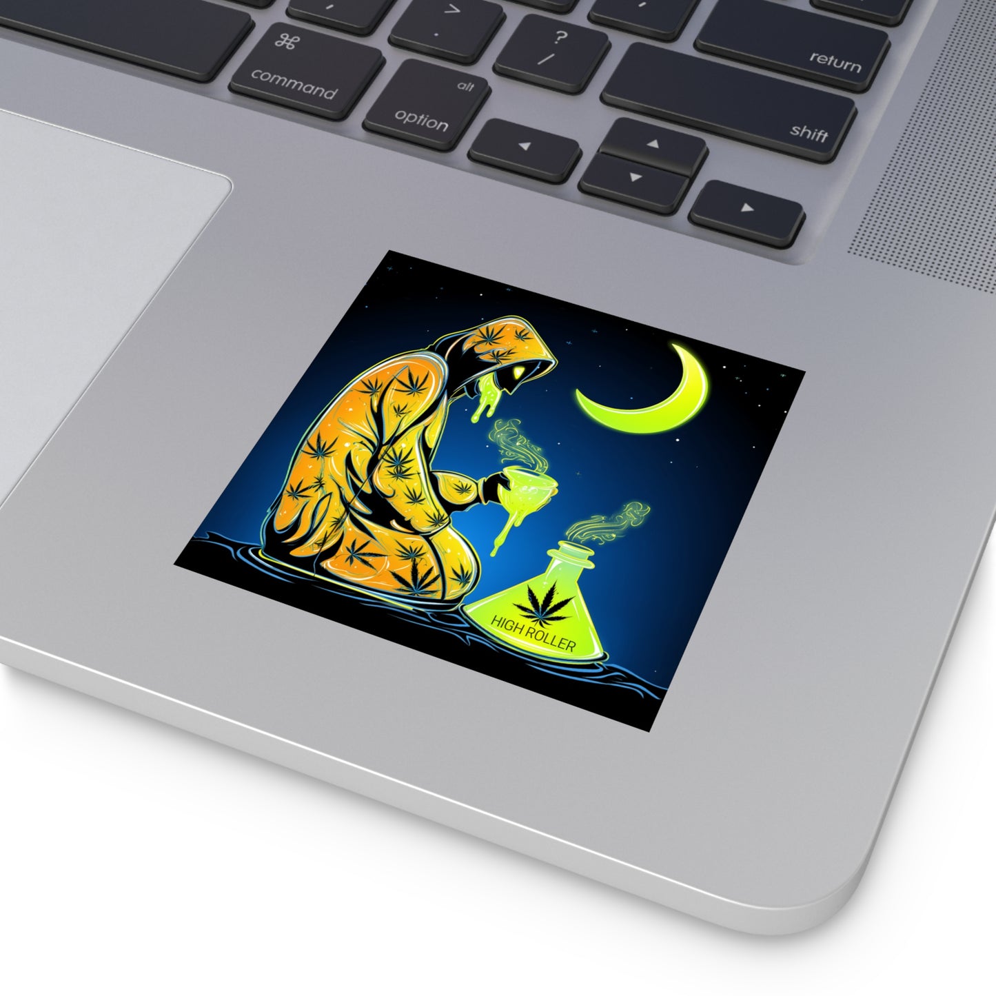 Midnight Cannabis Alchemist Halloween Sticker - Premium Melting Mystic HIGH ROLLER Moonlight Ritual 420 Vinyl Decal