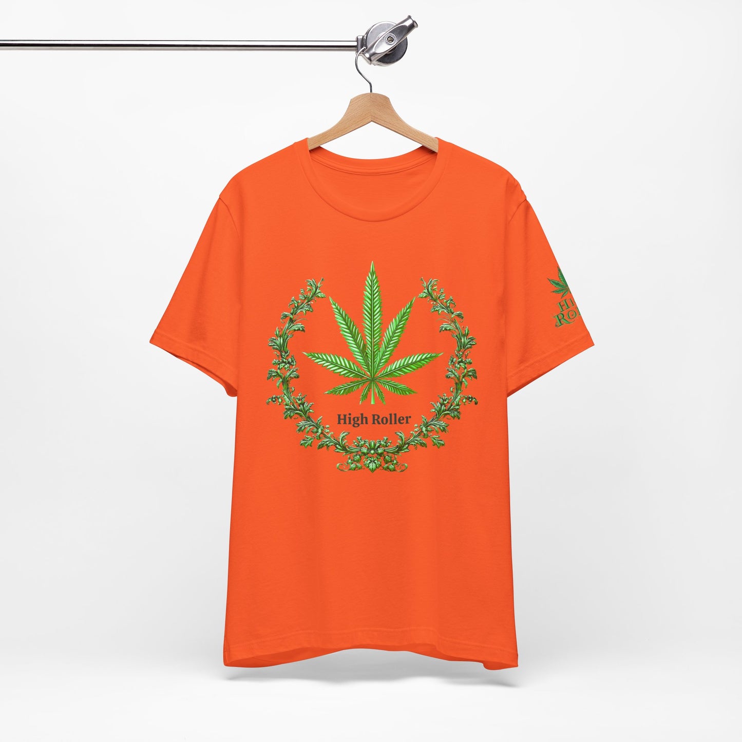 Cannabis Crest Wreath Tee - Botanical Elegance Art Design | High Roller