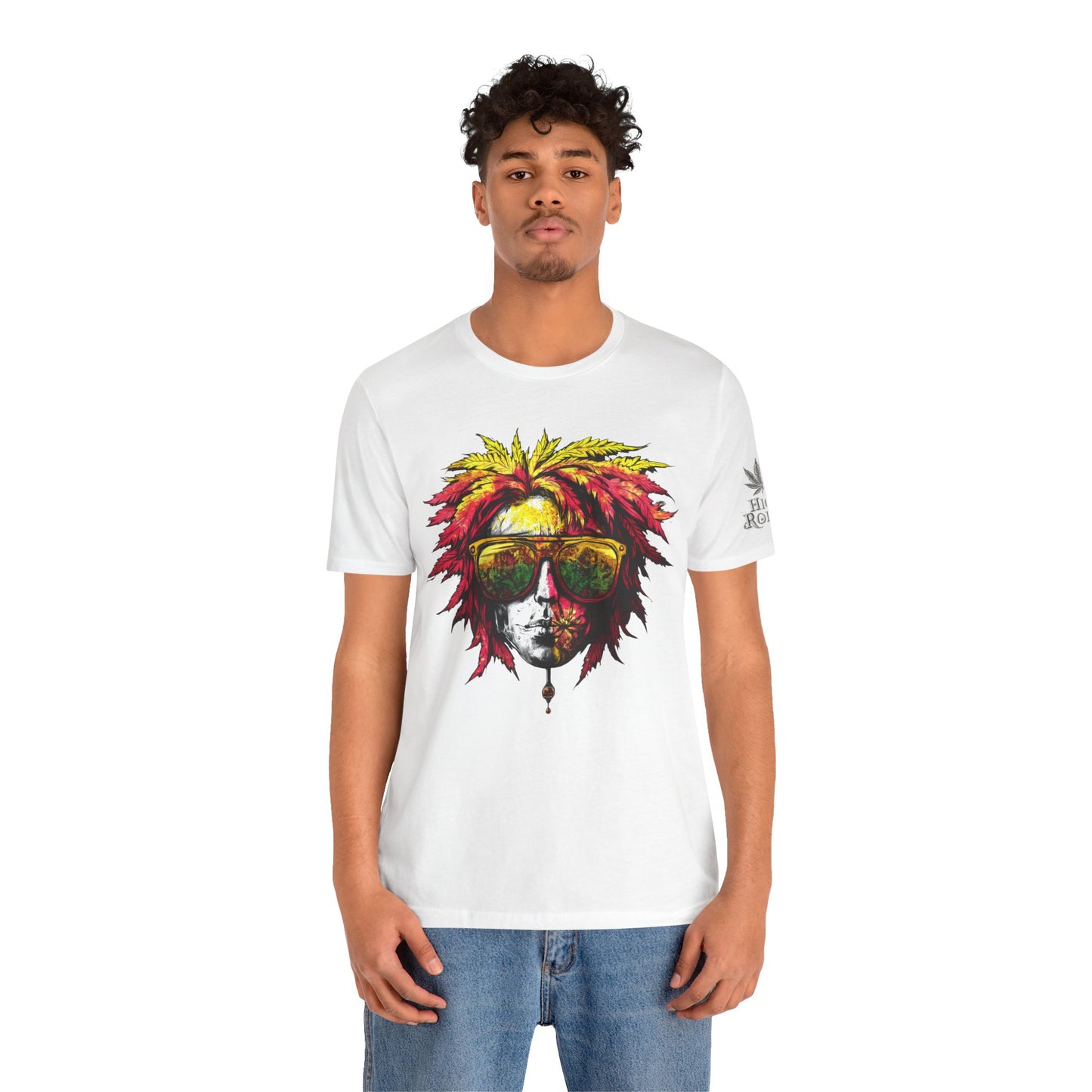 Rasta Cannabis Portrait Tee - Reggae Culture Art Design | High Roller