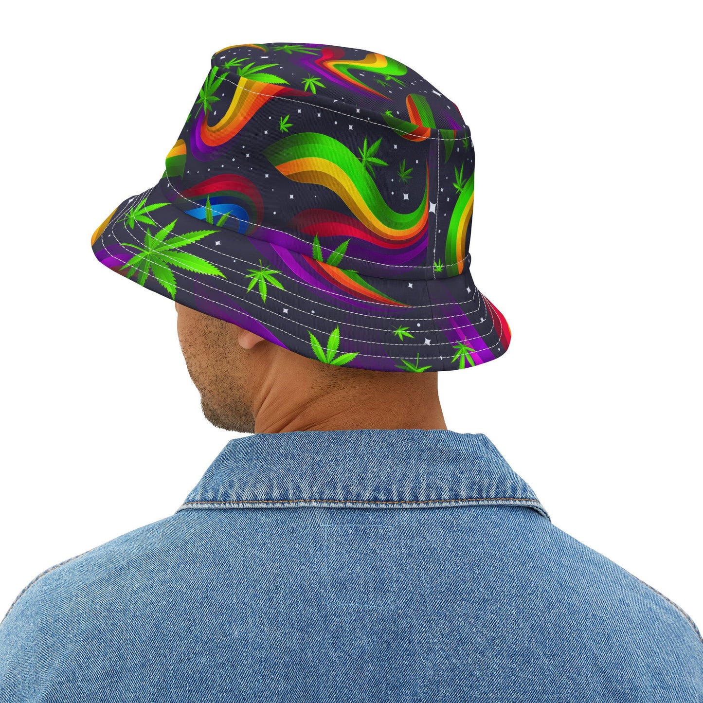 "HIGH ROLLER" Cosmic Rainbow Galaxy Bucket Hat