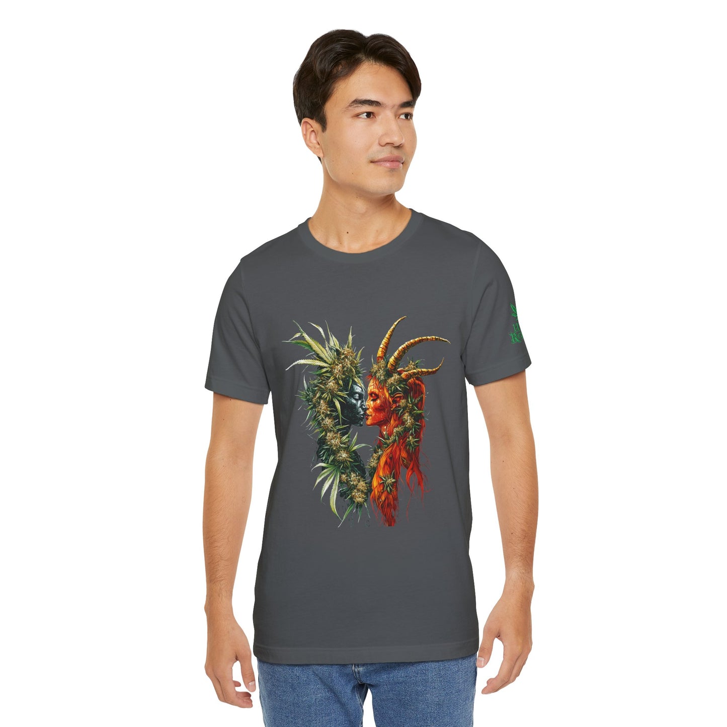 Cannabis Art Dual Face T-Shirt - Premium Unisex Cotton Tee