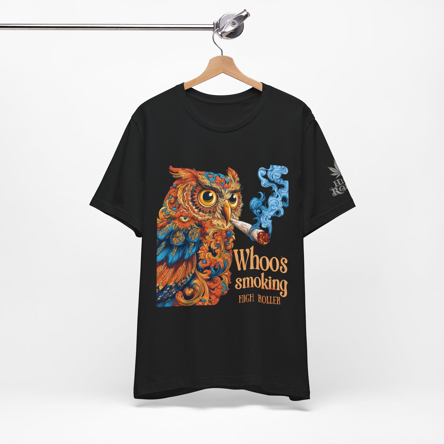 Whoos Smoking Owl Tee - Wise Cannabis Art Design | High Roller