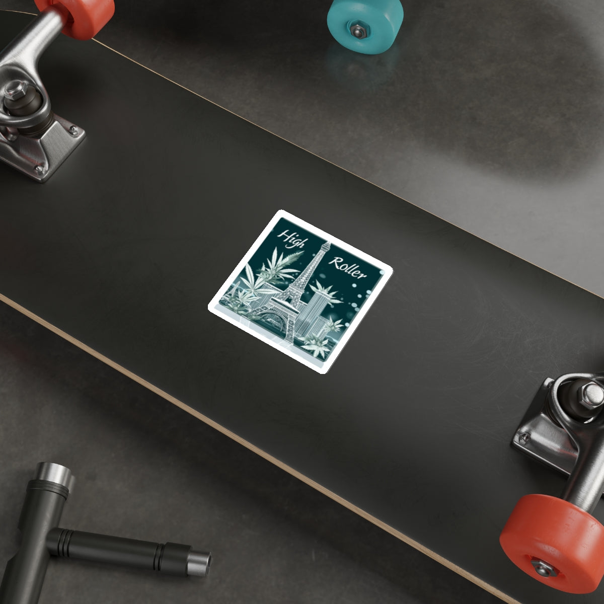 Vegas Crystal Cannabis Art Sticker | High Roller Etched Glass Design | Premium Die-Cut Vinyl Decal
