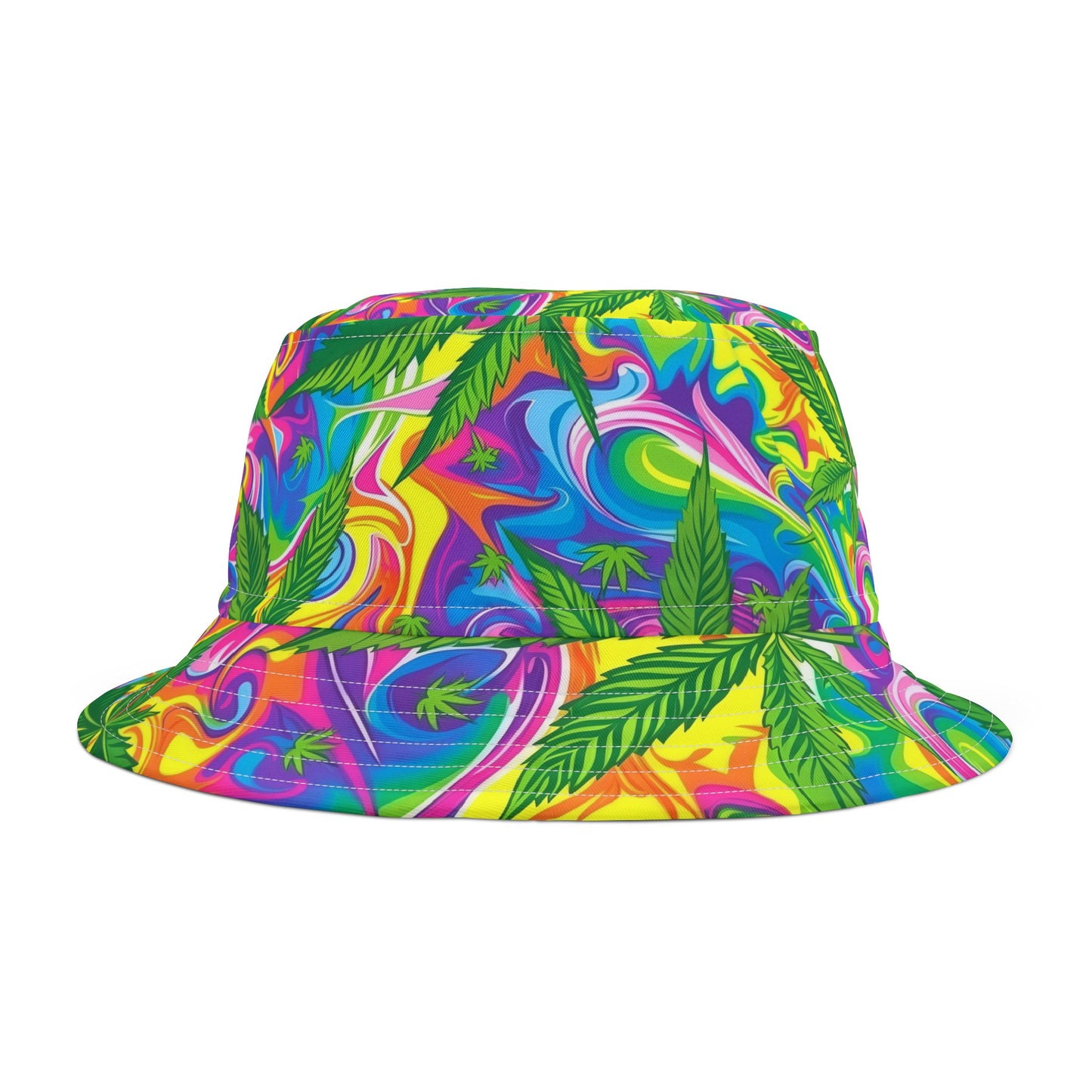 "HIGH ROLLER" Psychedelic Rainbow Swirl Bucket Hat