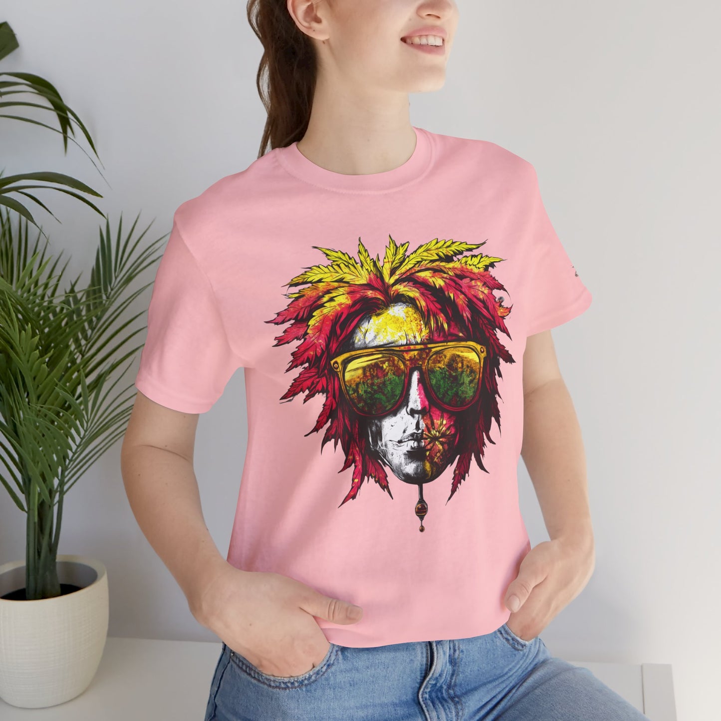 Rasta Cannabis Portrait Tee - Reggae Culture Art Design | High Roller