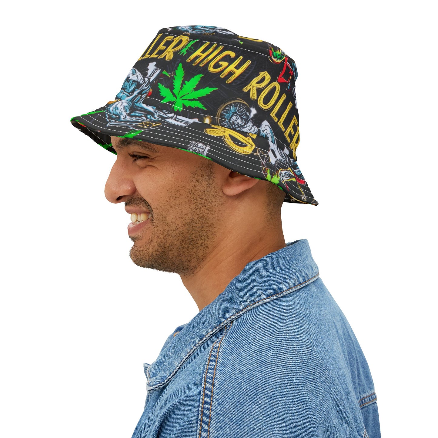 HIGH ROLLER Hip Hop Comic Bucket Hat