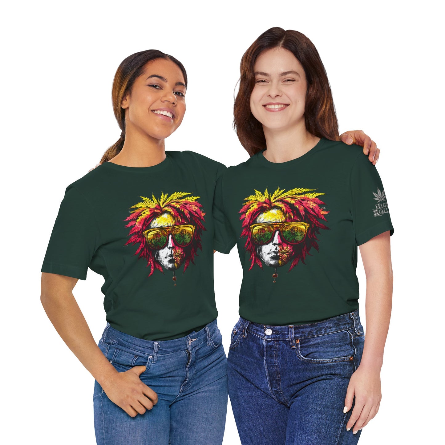 Rasta Cannabis Portrait Tee - Reggae Culture Art Design | High Roller