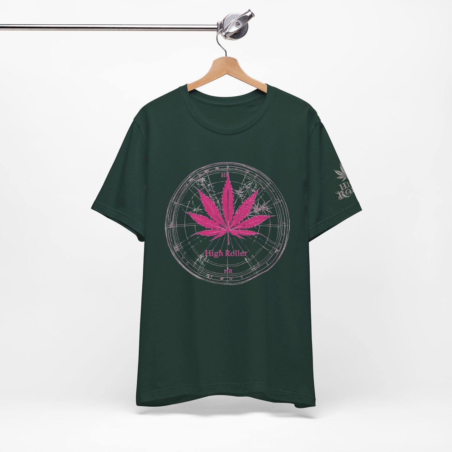 Cannabis Compass Tee - Navigation Leaf Art Design | High Roller
