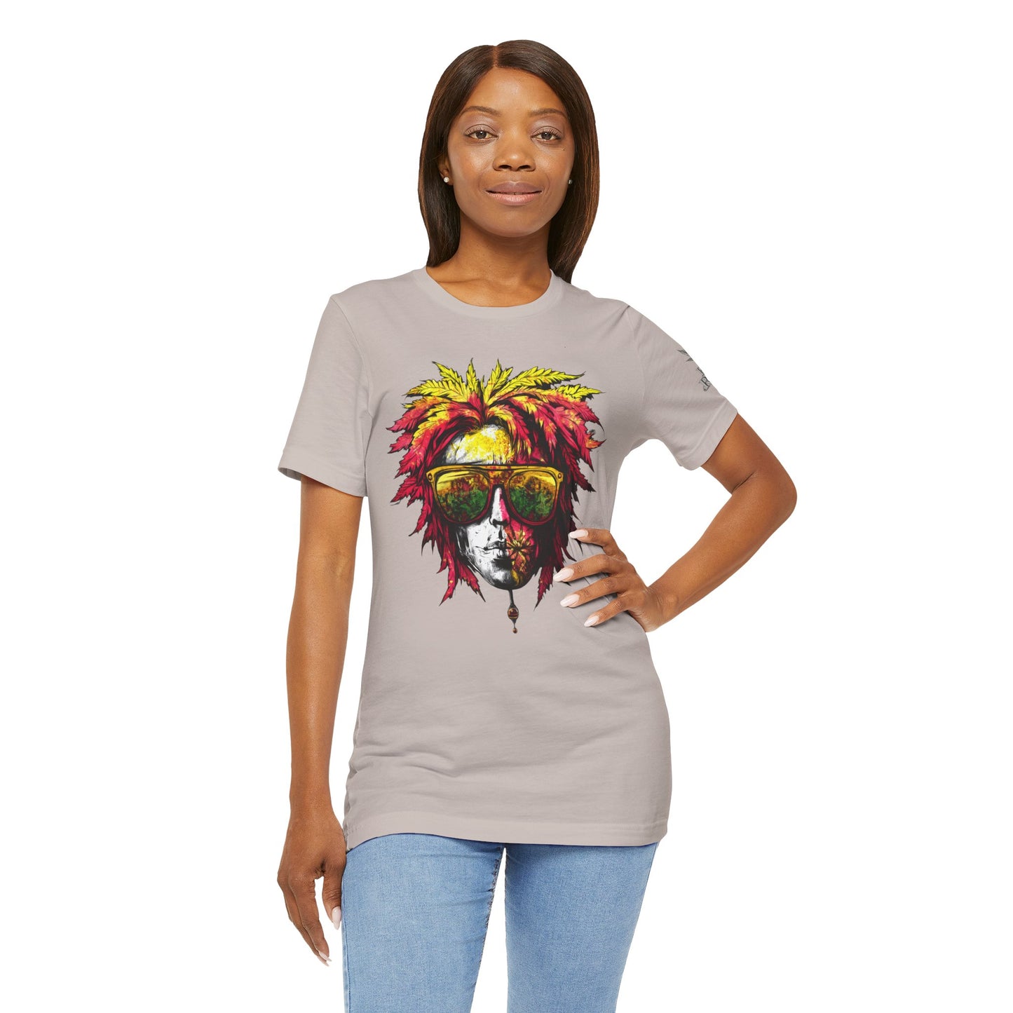 Rasta Cannabis Portrait Tee - Reggae Culture Art Design | High Roller