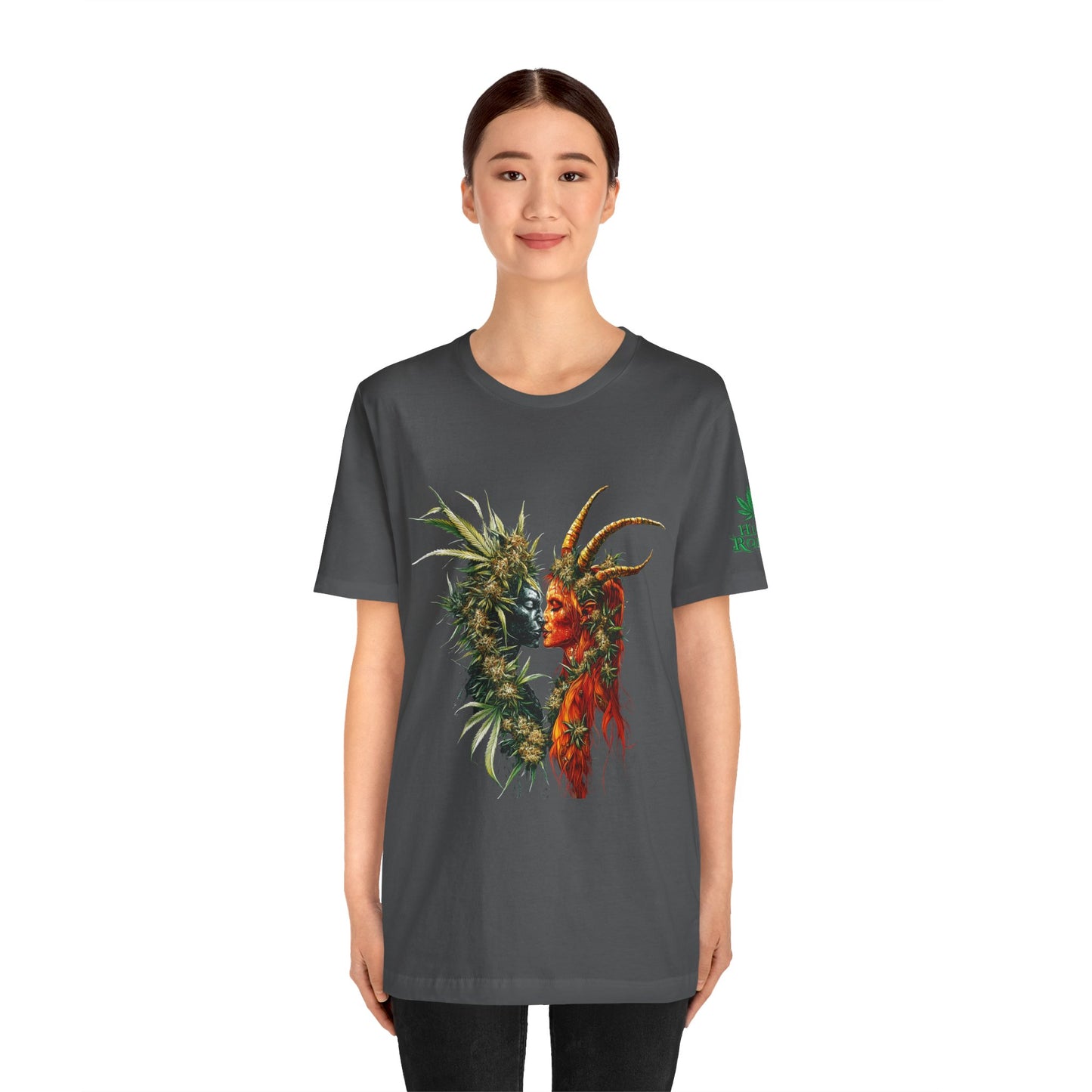 Cannabis Art Dual Face T-Shirt - Premium Unisex Cotton Tee