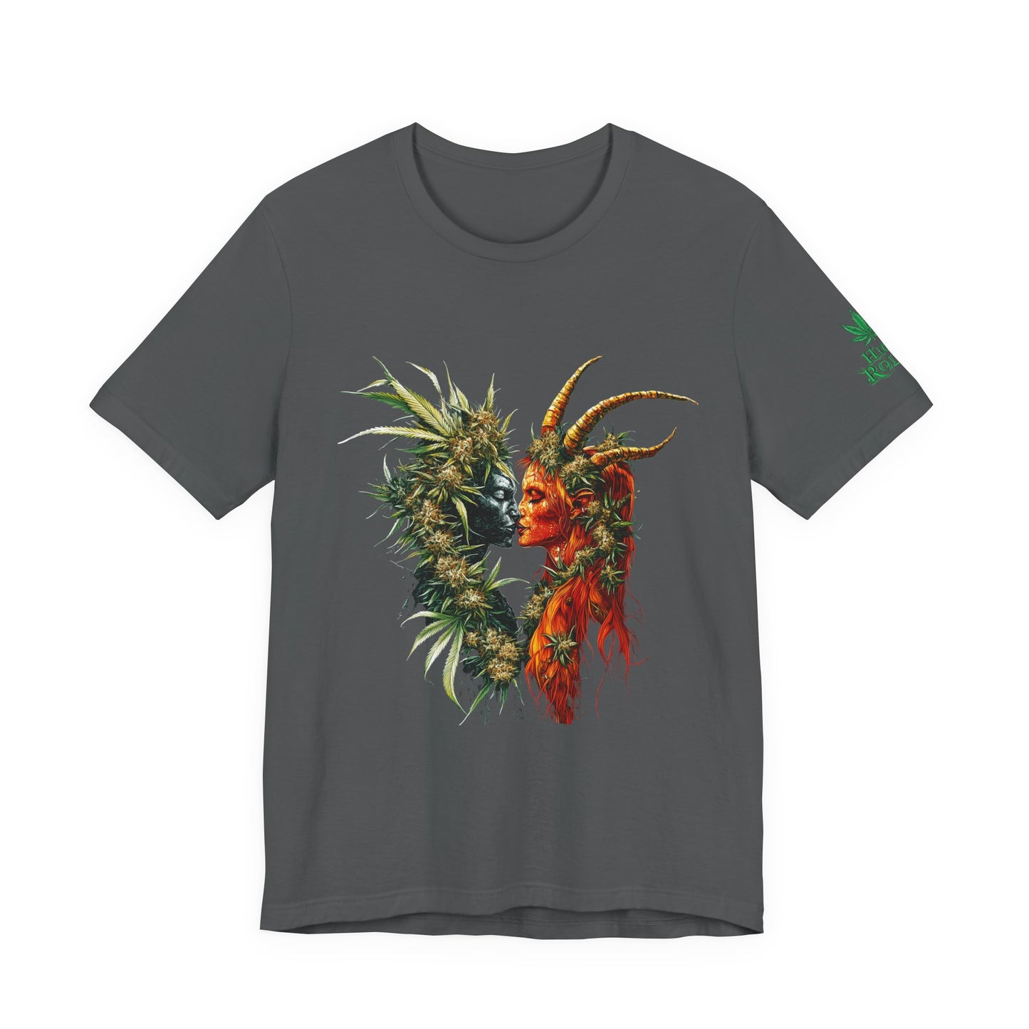 Cannabis Art Dual Face T-Shirt - Premium Unisex Cotton Tee
