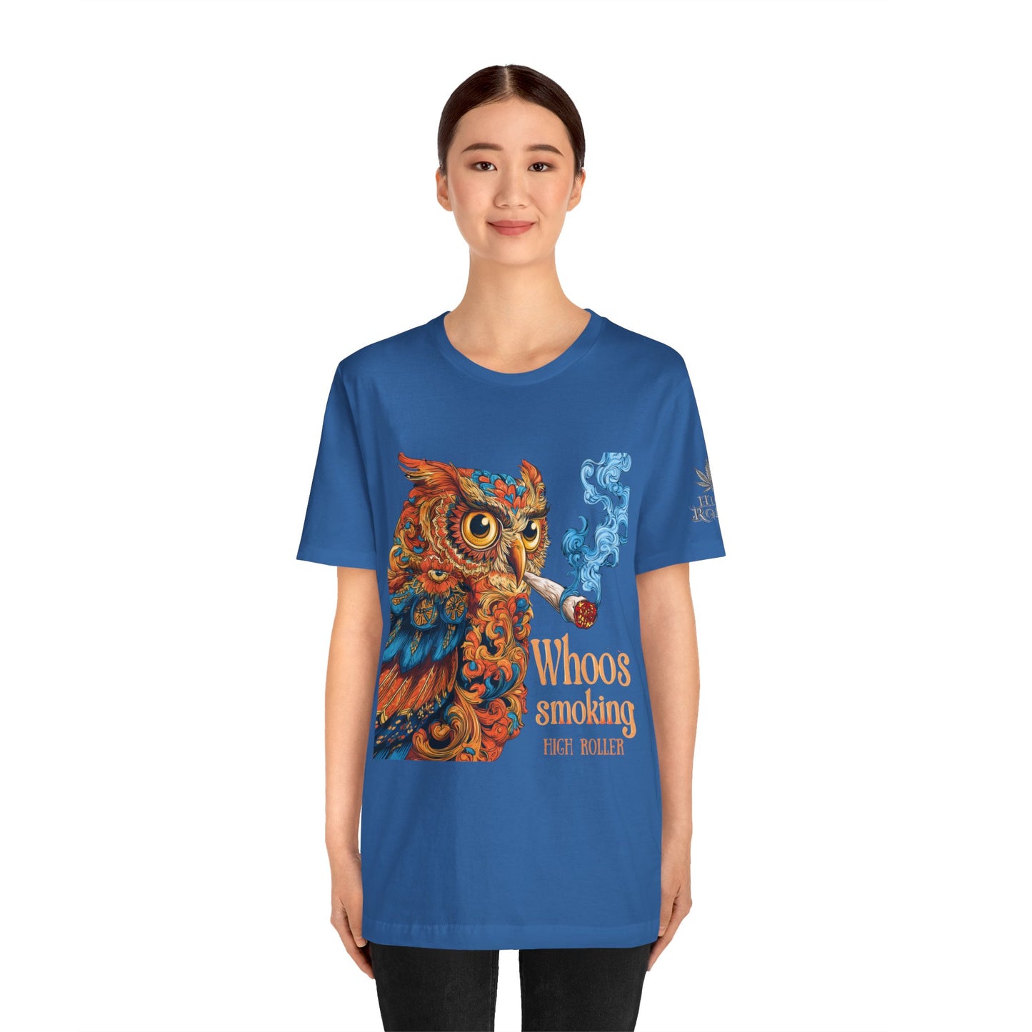 Whoos Smoking Owl Tee - Wise Cannabis Art Design | High Roller