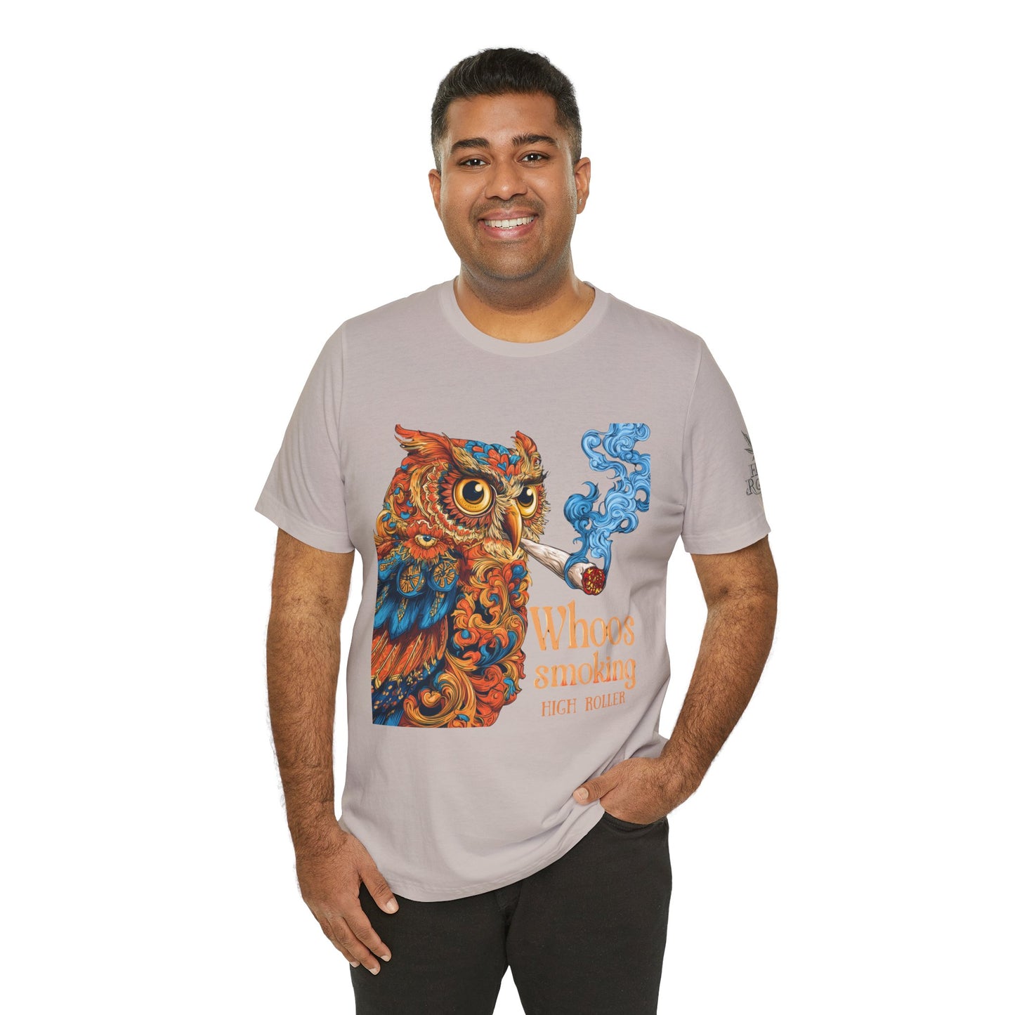 Whoos Smoking Owl Tee - Wise Cannabis Art Design | High Roller