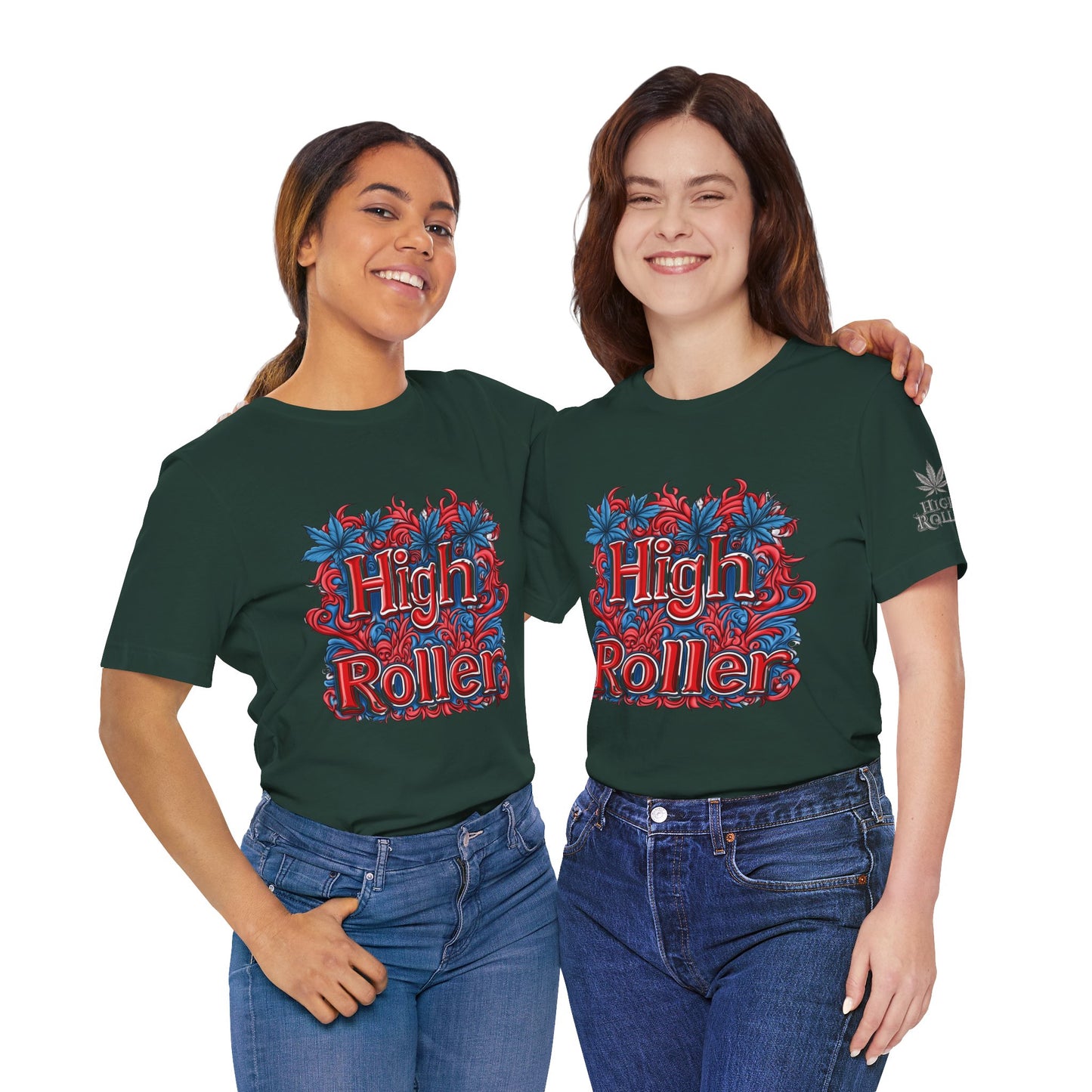 High Roller Ornate Logo Tee - Cannabis Typography Art Design | High Roller