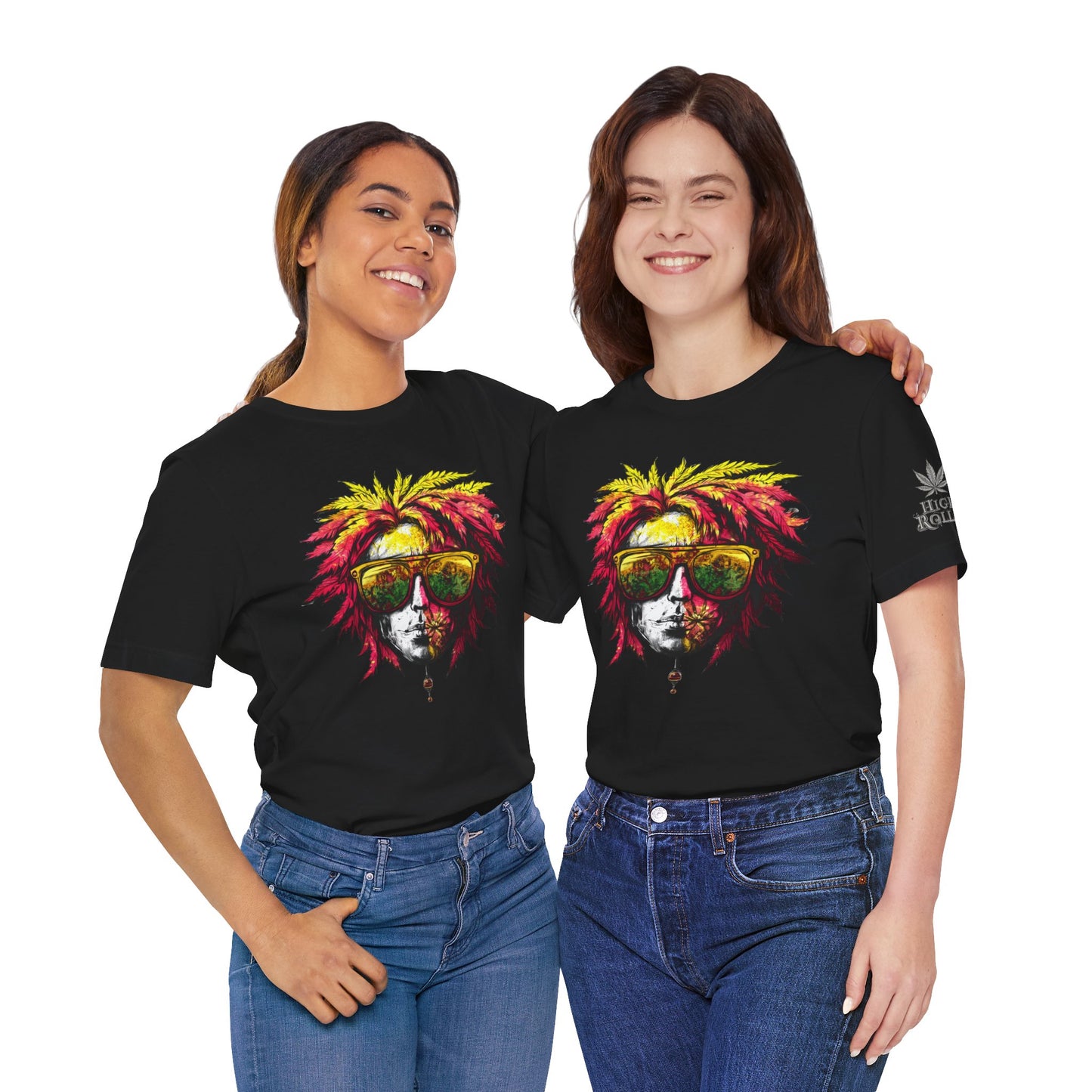 Rasta Cannabis Portrait Tee - Reggae Culture Art Design | High Roller