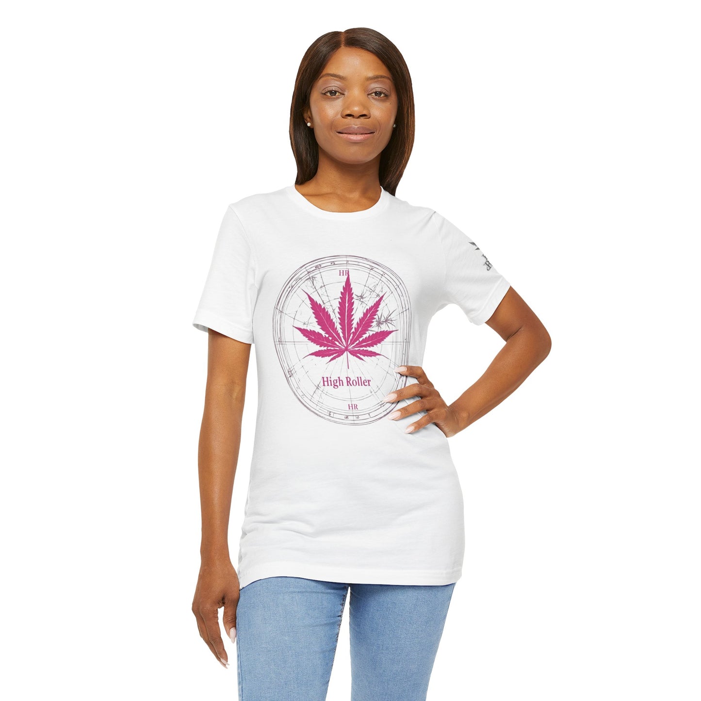Cannabis Compass Tee - Navigation Leaf Art Design | High Roller