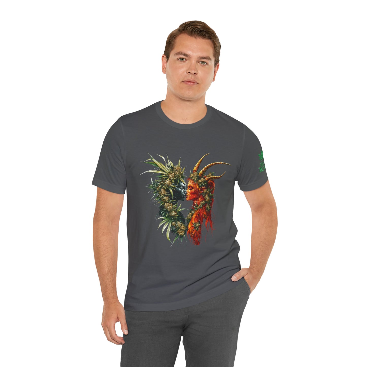 Cannabis Art Dual Face T-Shirt - Premium Unisex Cotton Tee