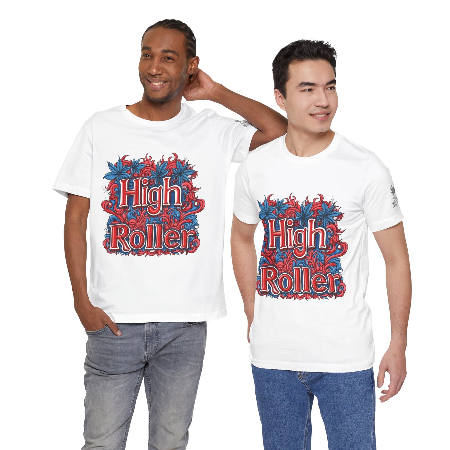 High Roller Ornate Logo Tee - Cannabis Typography Art Design | High Roller