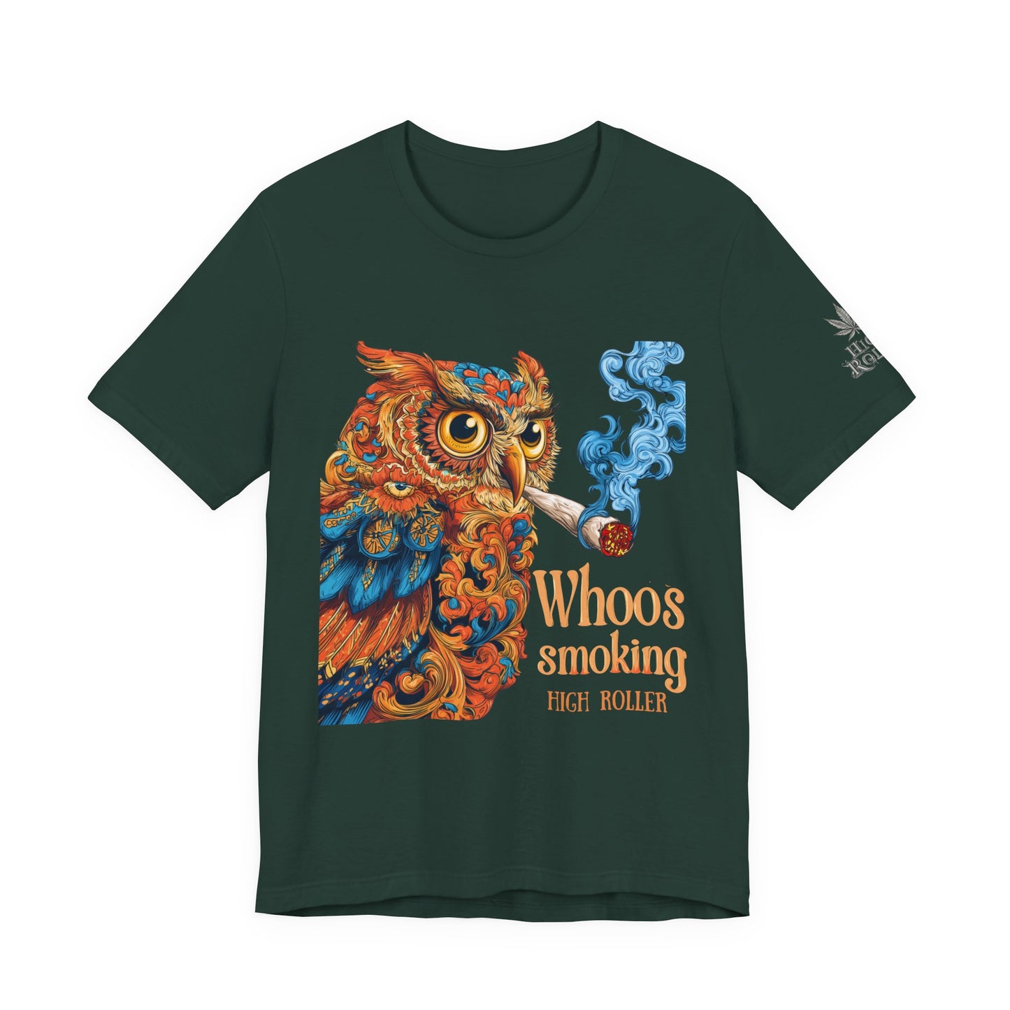 Whoos Smoking Owl Tee - Wise Cannabis Art Design | High Roller