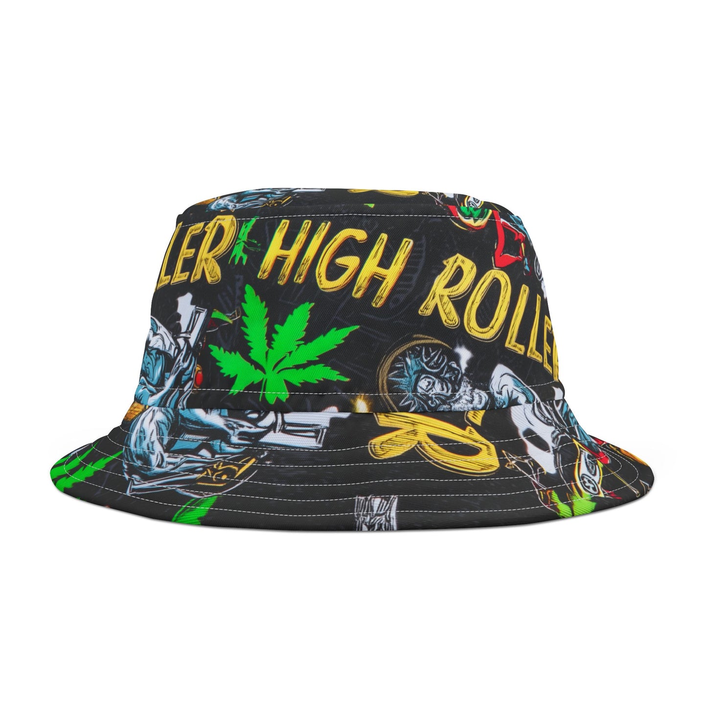 HIGH ROLLER Hip Hop Comic Bucket Hat
