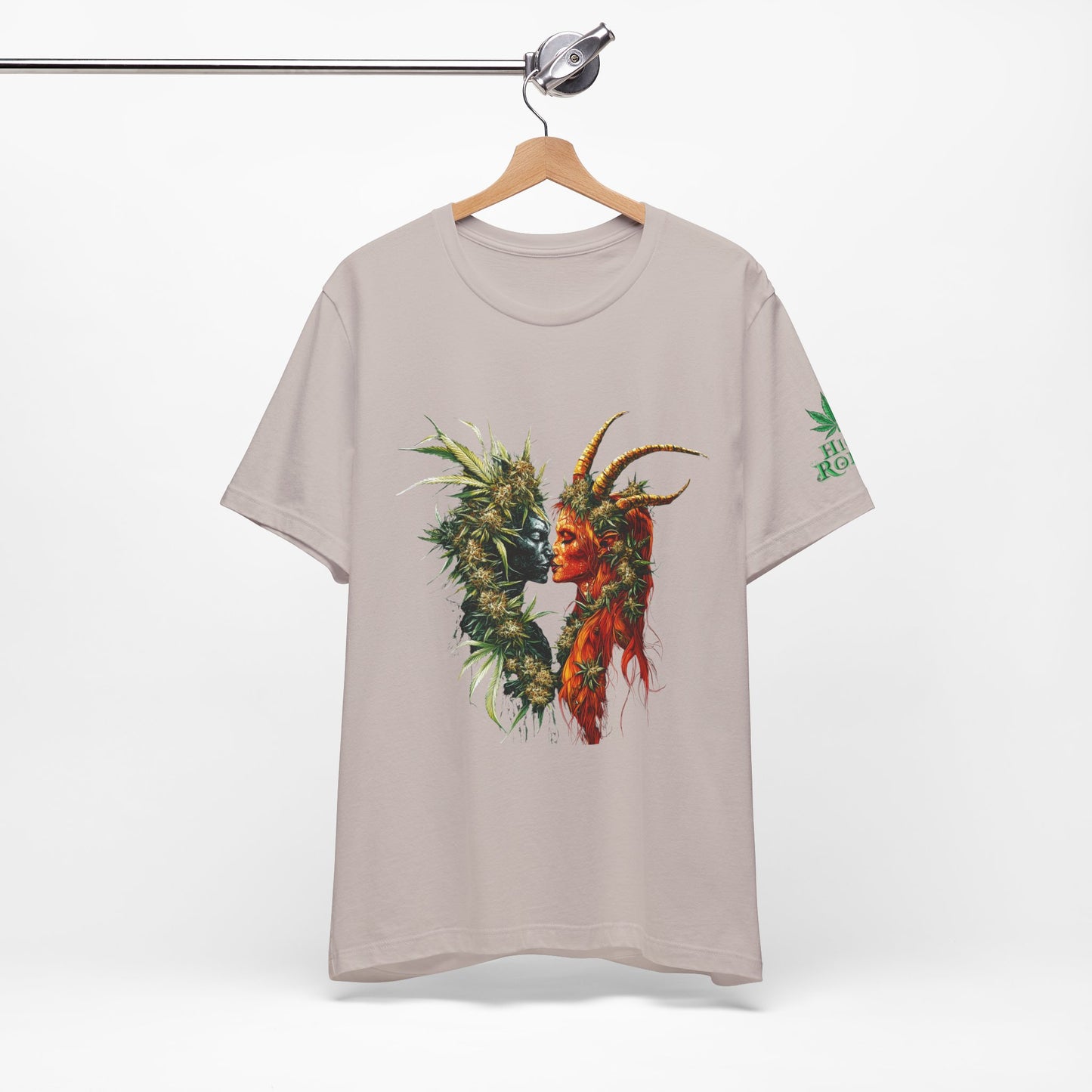 Cannabis Art Dual Face T-Shirt - Premium Unisex Cotton Tee