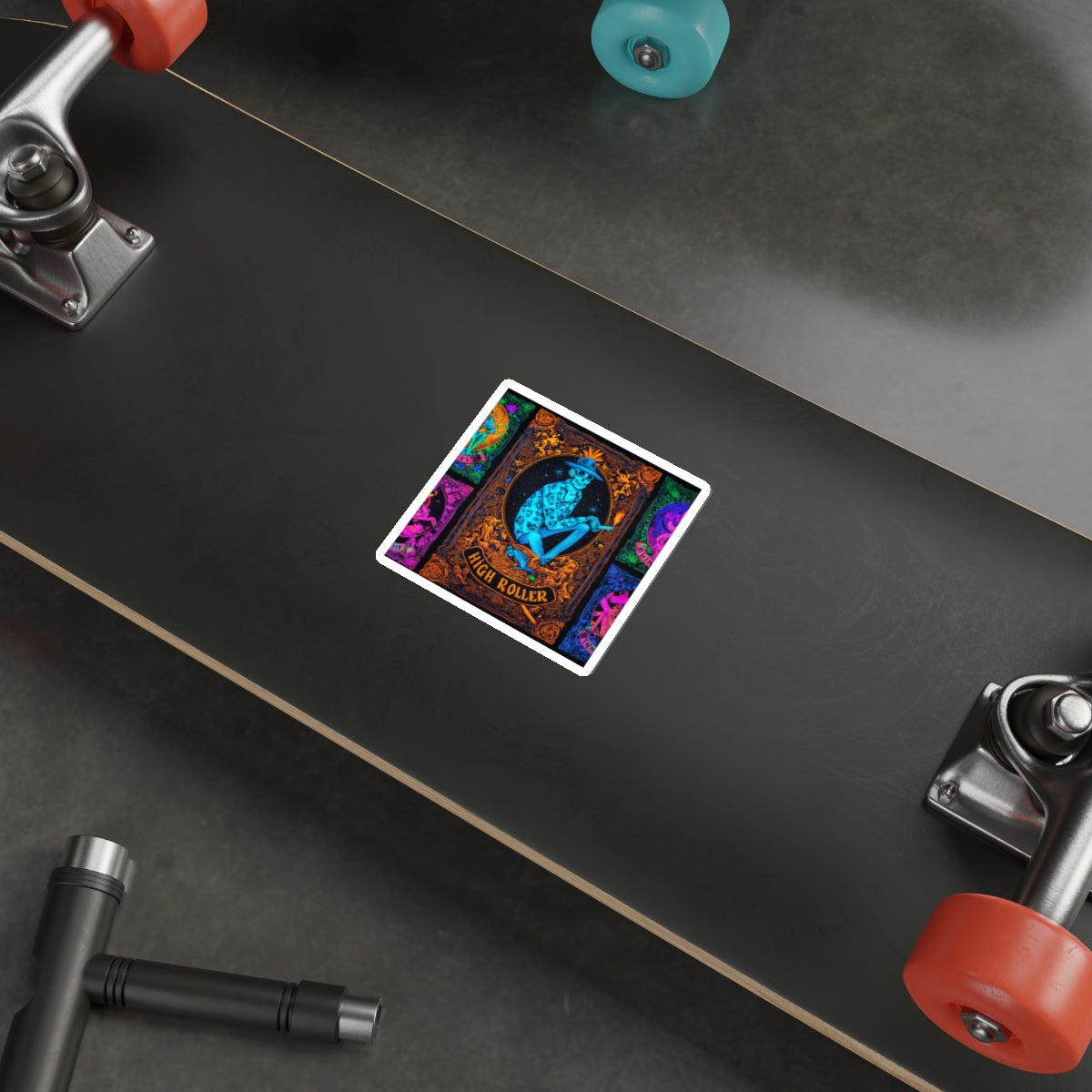 Day of the Dead Cannabis Art Sticker | High Roller Día de los Muertos | Premium Die-Cut Vinyl Decal