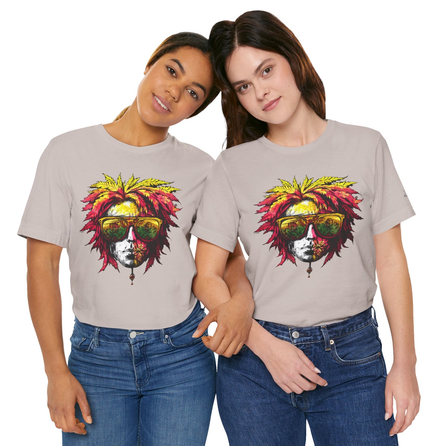Rasta Cannabis Portrait Tee - Reggae Culture Art Design | High Roller