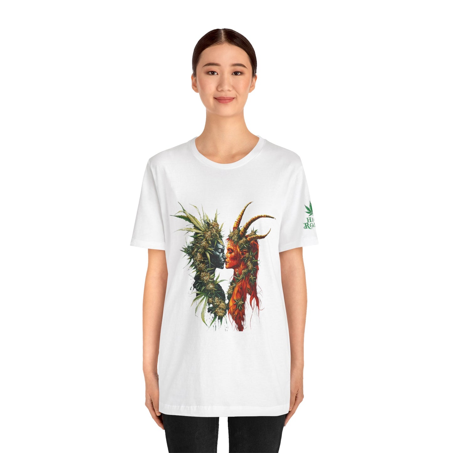 Cannabis Art Dual Face T-Shirt - Premium Unisex Cotton Tee