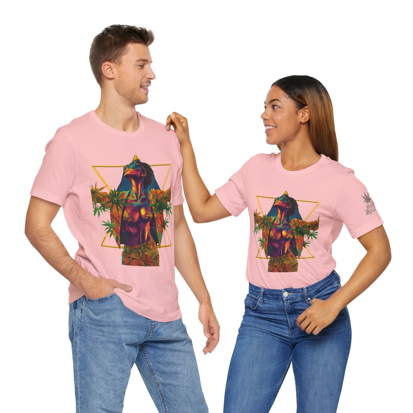 Sacred Geometry Cannabis Goddess Tee - Psychedelic Beauty Art Design | High Roller