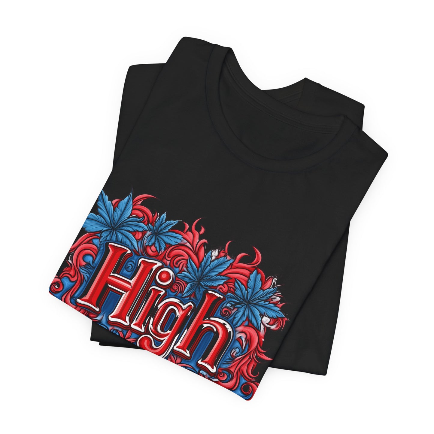 High Roller Ornate Logo Tee - Cannabis Typography Art Design | High Roller