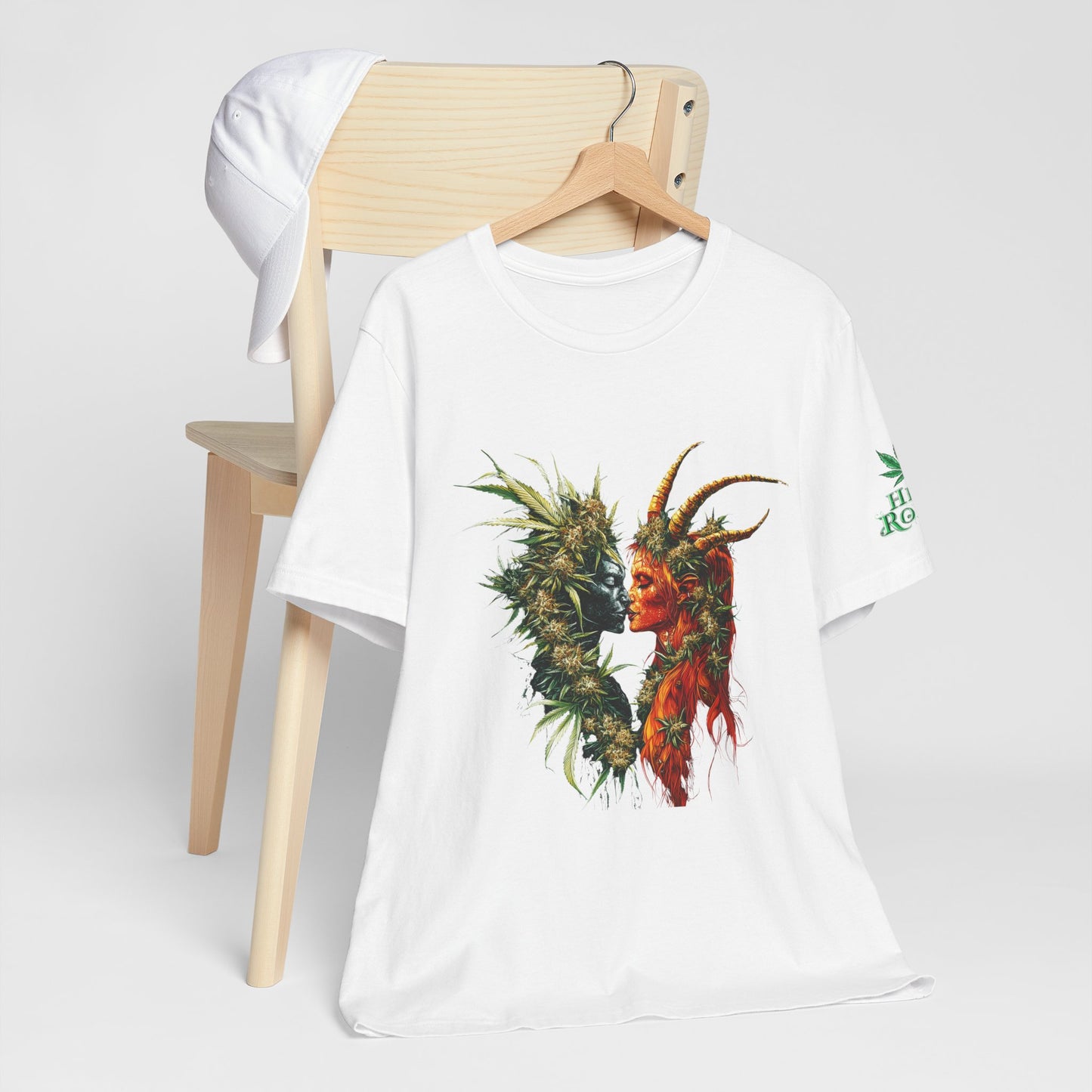 Cannabis Art Dual Face T-Shirt - Premium Unisex Cotton Tee