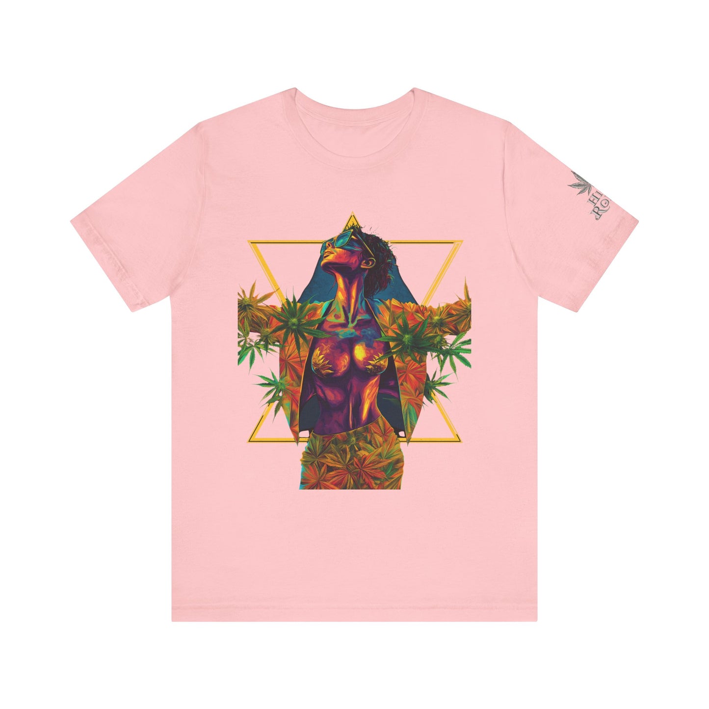 Sacred Geometry Cannabis Goddess Tee - Psychedelic Beauty Art Design | High Roller