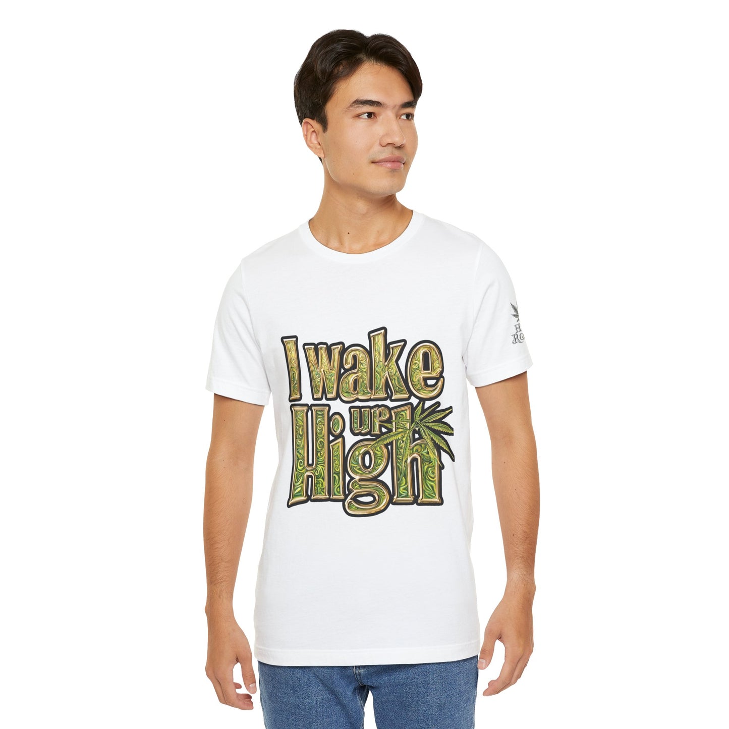 I WAKE UP HIGH™ | PREMIUM ORNATE TYPOGRAPHY TEE