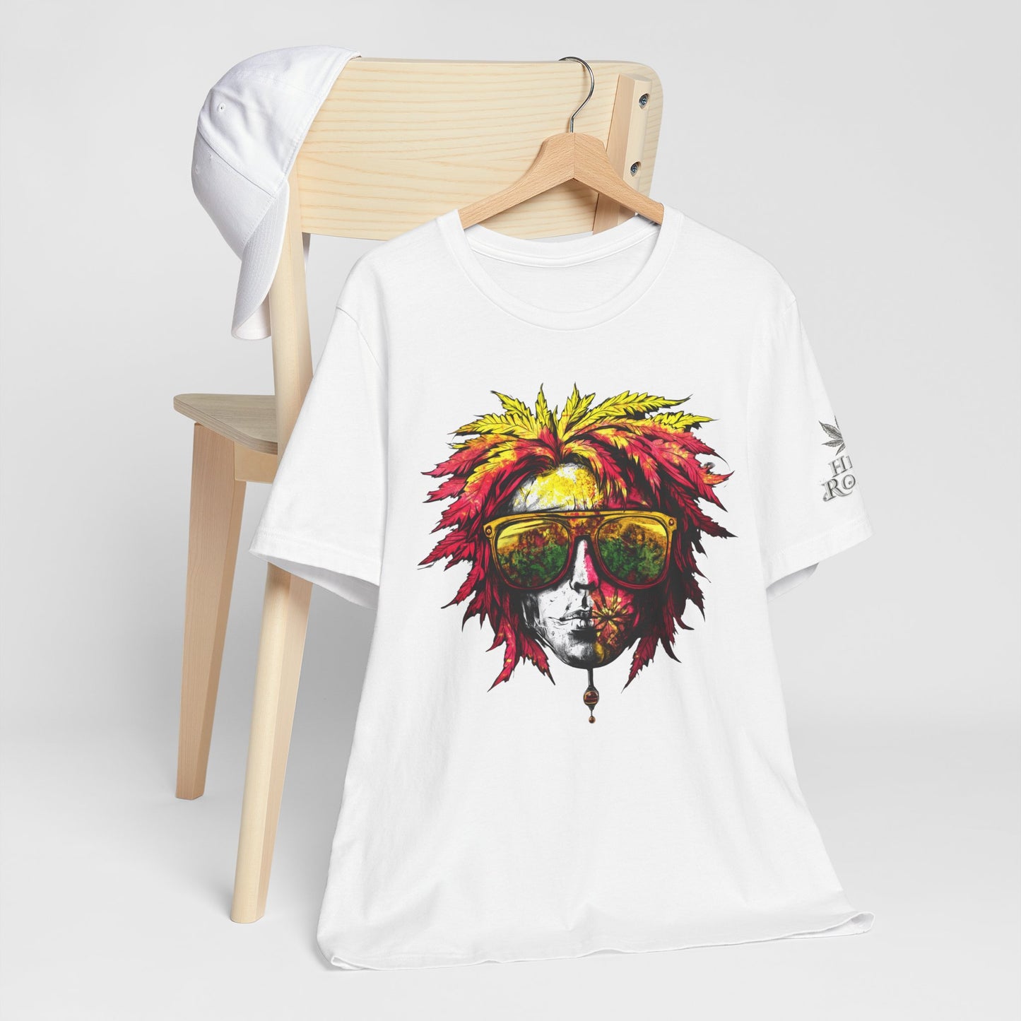 Rasta Cannabis Portrait Tee - Reggae Culture Art Design | High Roller