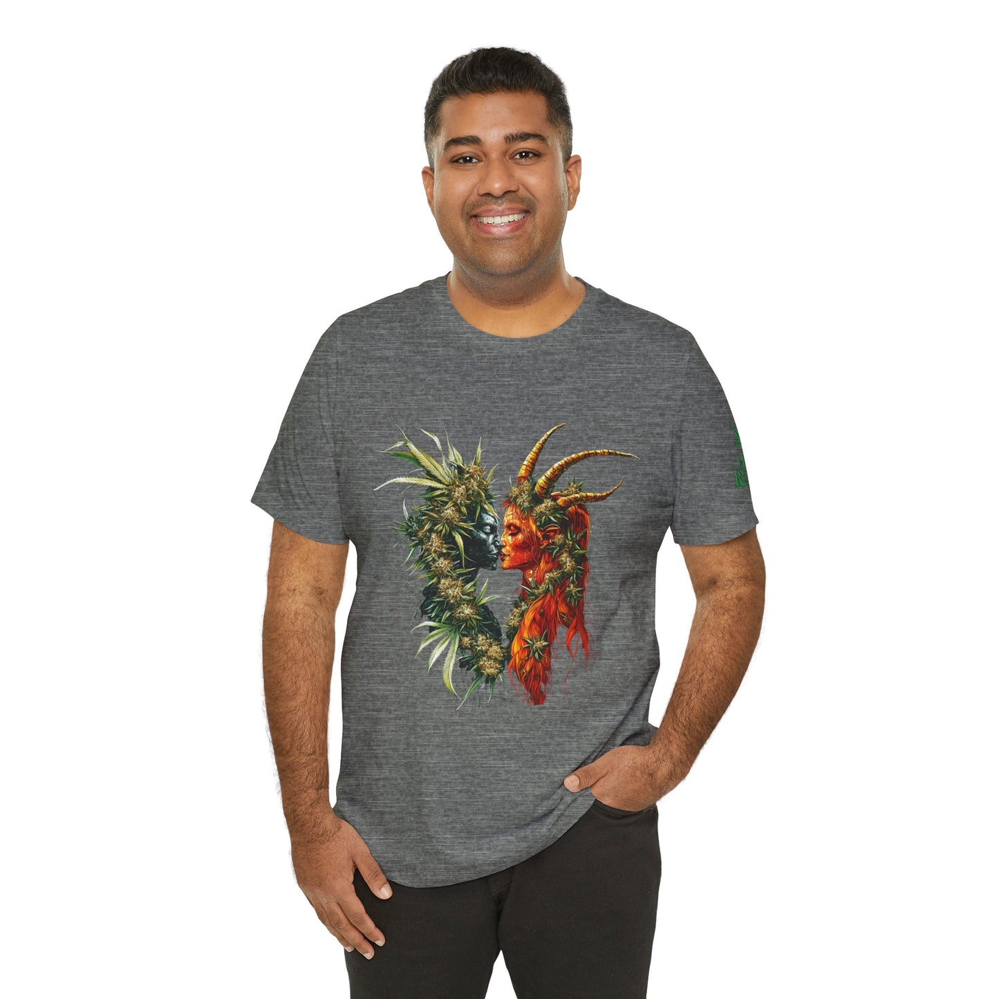 Cannabis Art Dual Face T-Shirt - Premium Unisex Cotton Tee