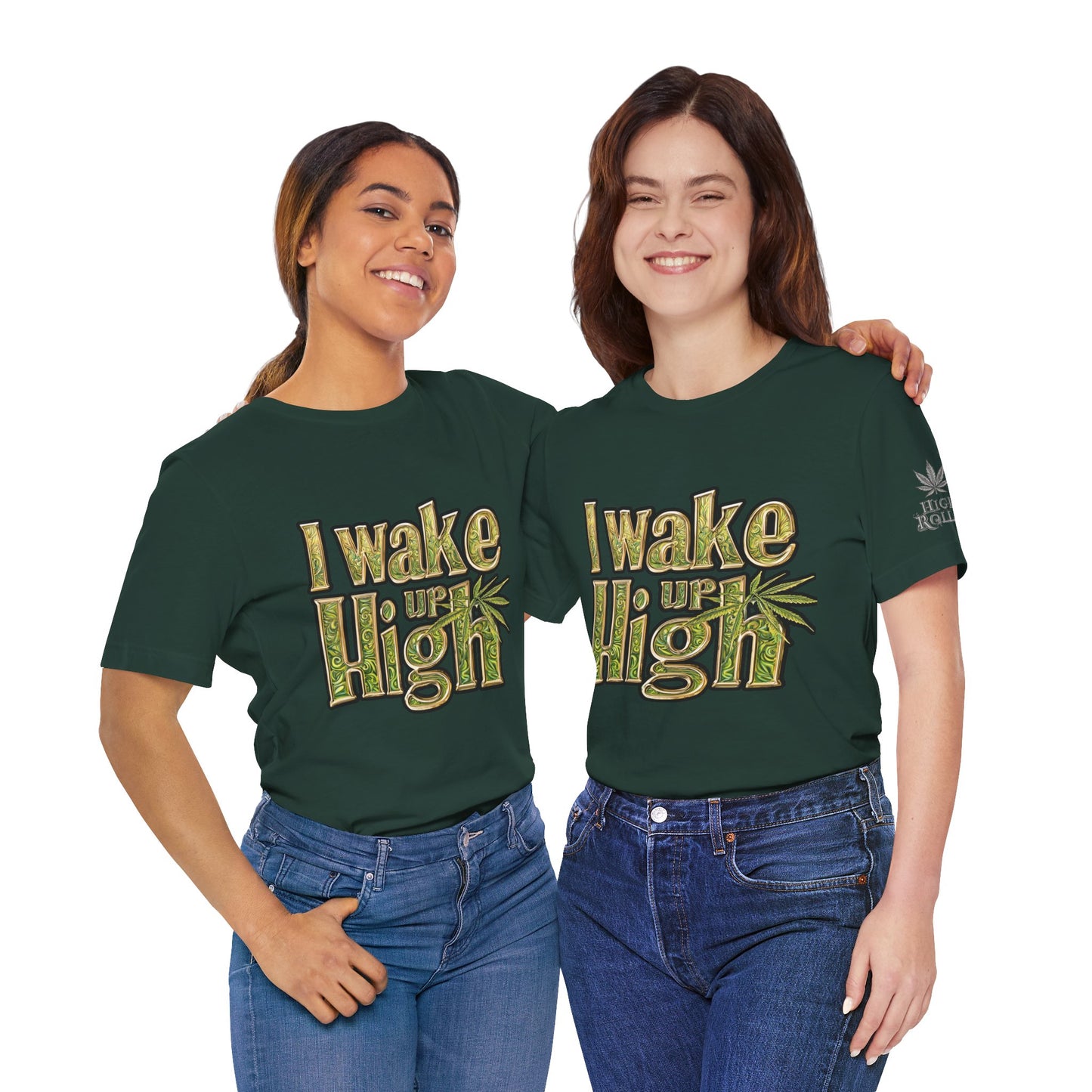 I WAKE UP HIGH™ | PREMIUM ORNATE TYPOGRAPHY TEE