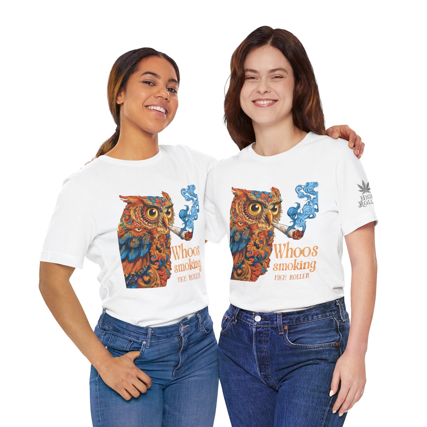 Whoos Smoking Owl Tee - Wise Cannabis Art Design | High Roller
