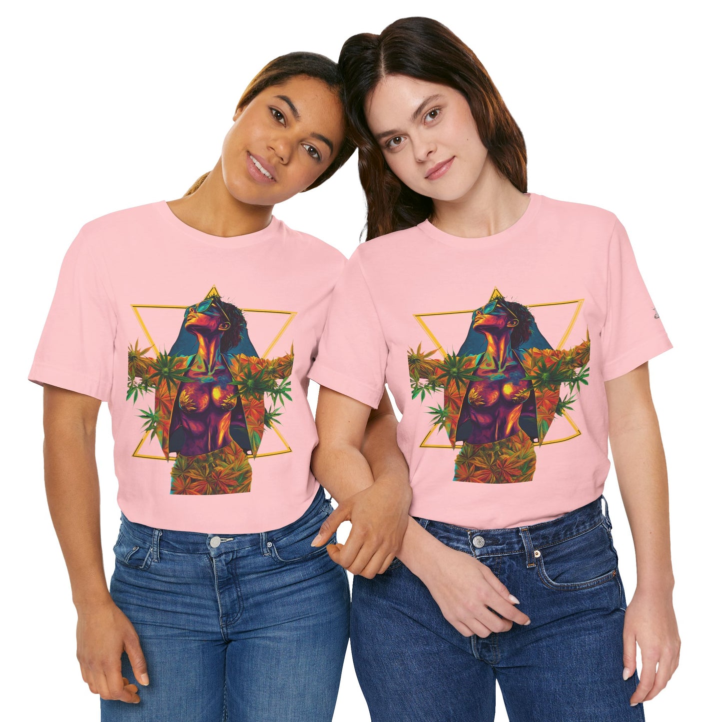 Sacred Geometry Cannabis Goddess Tee - Psychedelic Beauty Art Design | High Roller