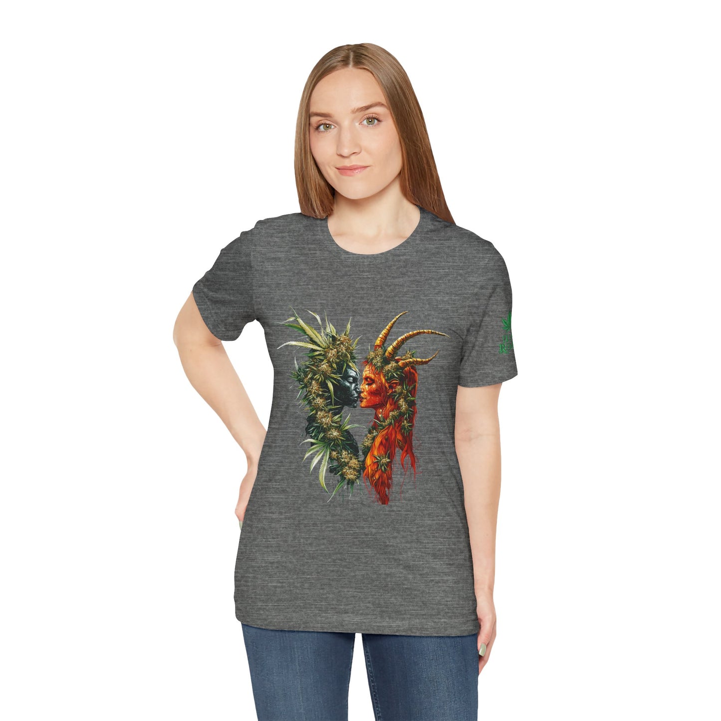 Cannabis Art Dual Face T-Shirt - Premium Unisex Cotton Tee