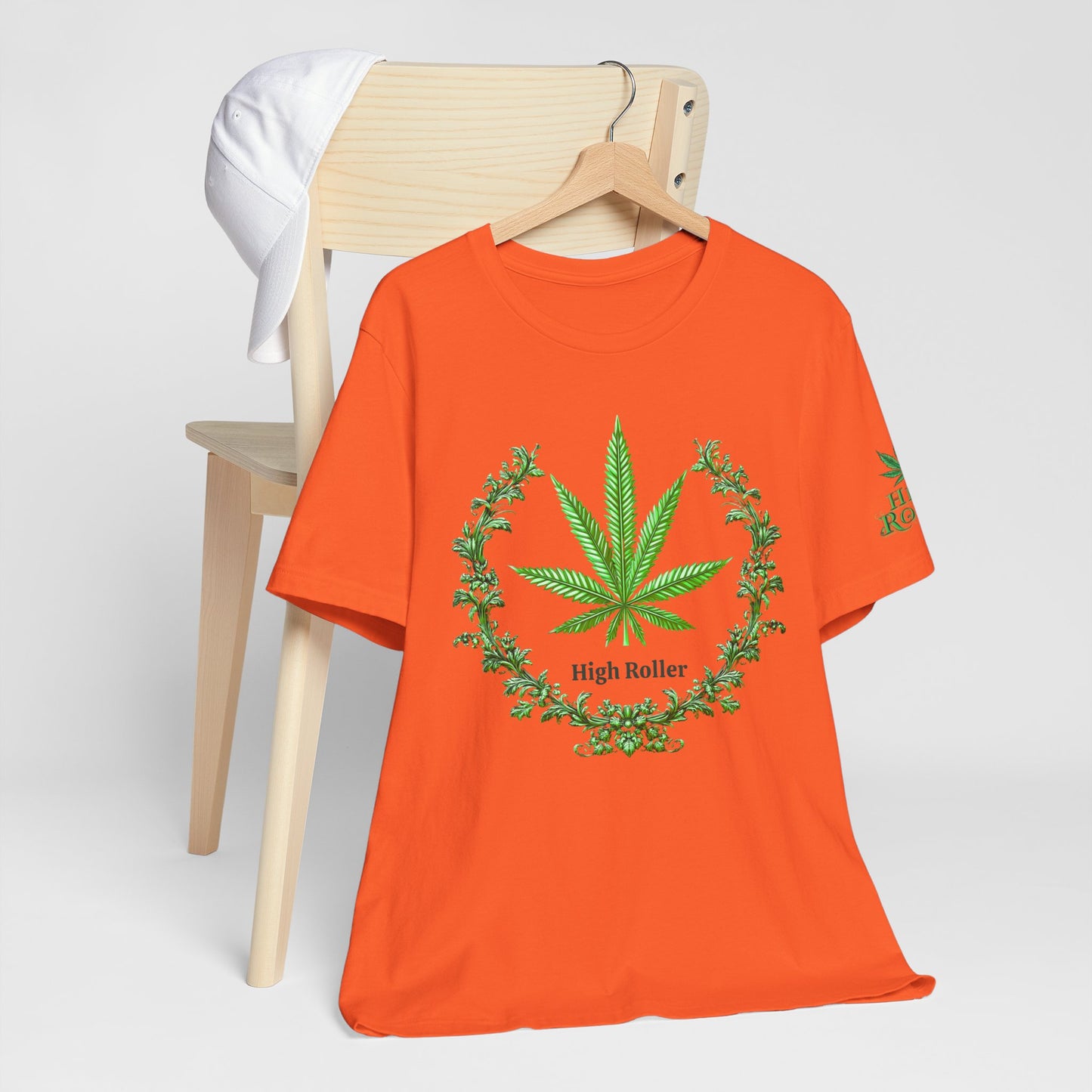 Cannabis Crest Wreath Tee - Botanical Elegance Art Design | High Roller