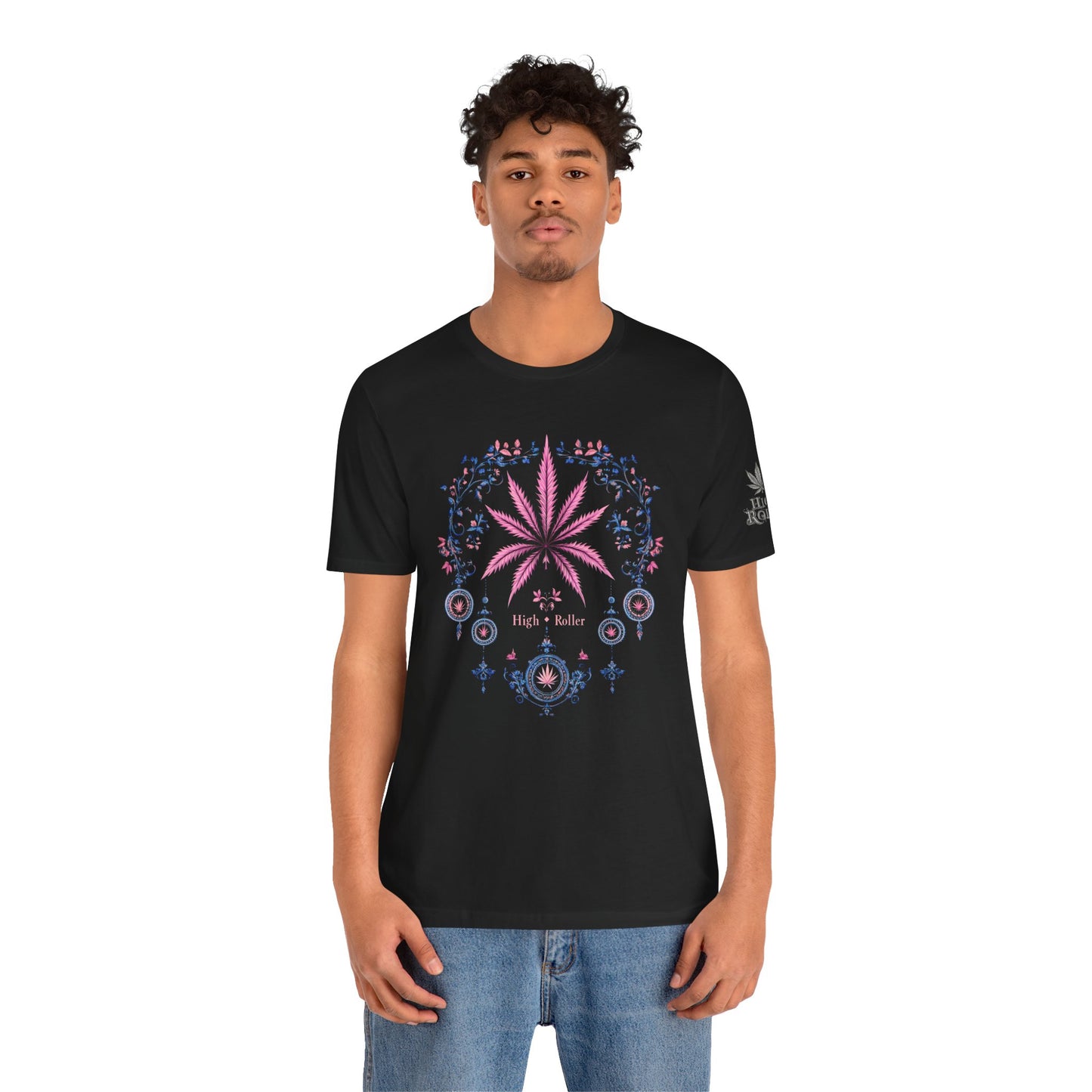 Bohemian Cannabis Mandala Tee - Floral Folk Art Design | High Roller