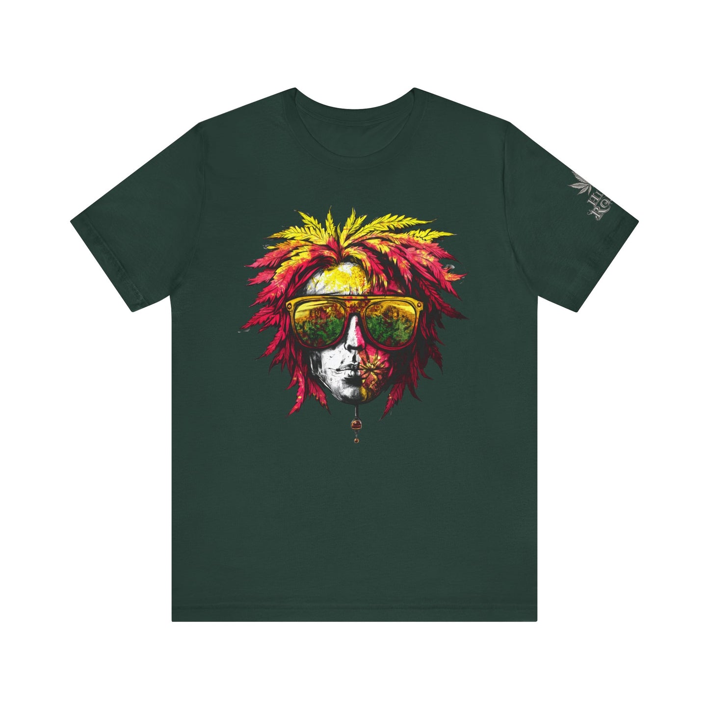 Rasta Cannabis Portrait Tee - Reggae Culture Art Design | High Roller
