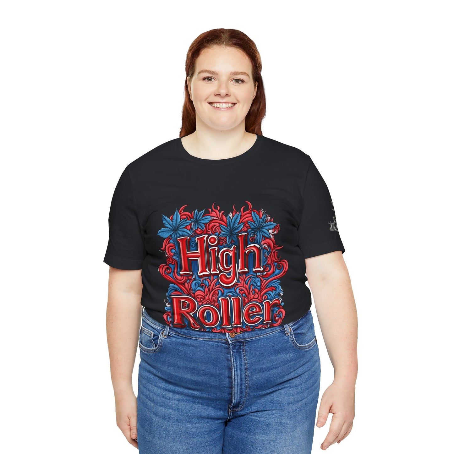 High Roller Ornate Logo Tee - Cannabis Typography Art Design | High Roller